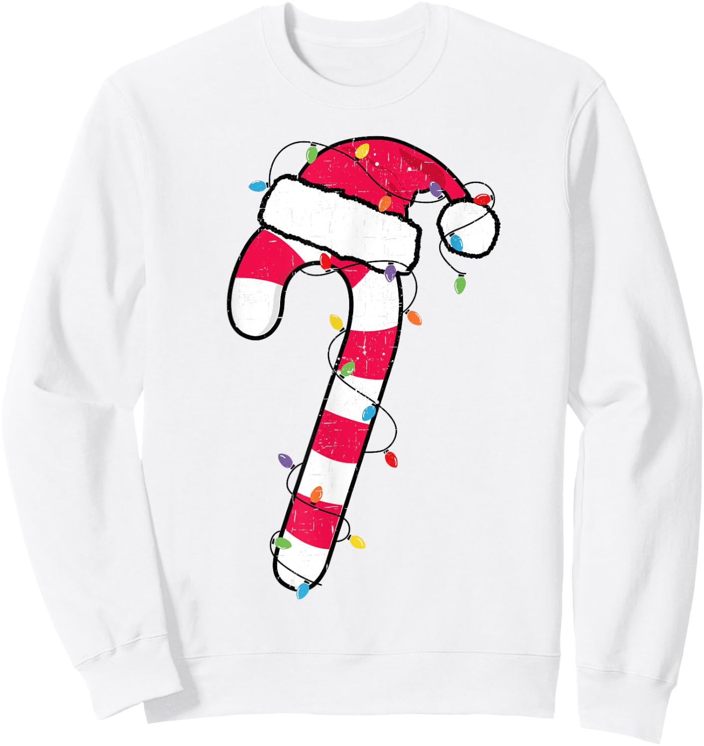 Christmas Candy Cane Santa Xmas Kids Toddler Youth Women Men Sweatshirt - Sweatshirt | White