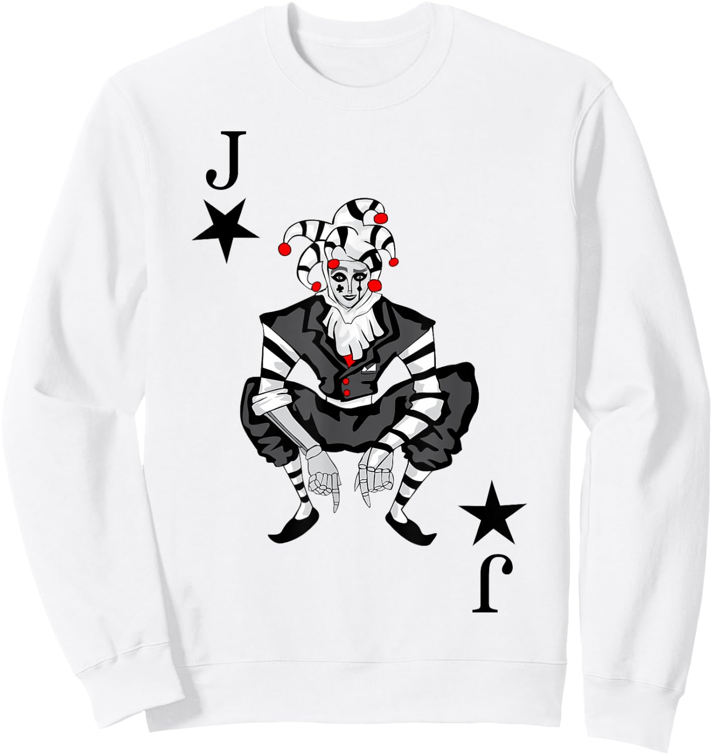 Playing Card Joker Rummy Mardi Gras Carnival Costume Sweatshirt - Sweatshirt | White