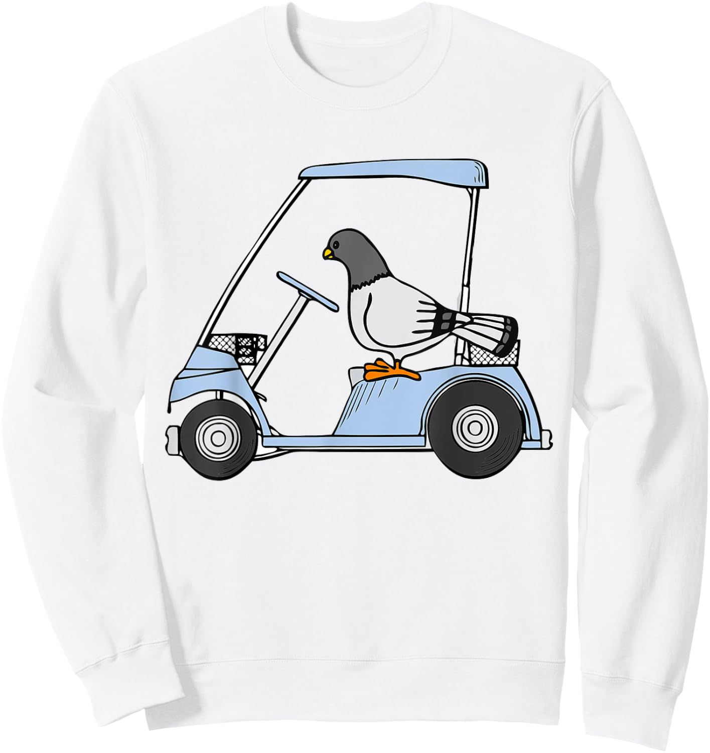 Golf Cart Shirt Cute Golf Cart with Bird for Kids Sweatshirt - Sweatshirt | White