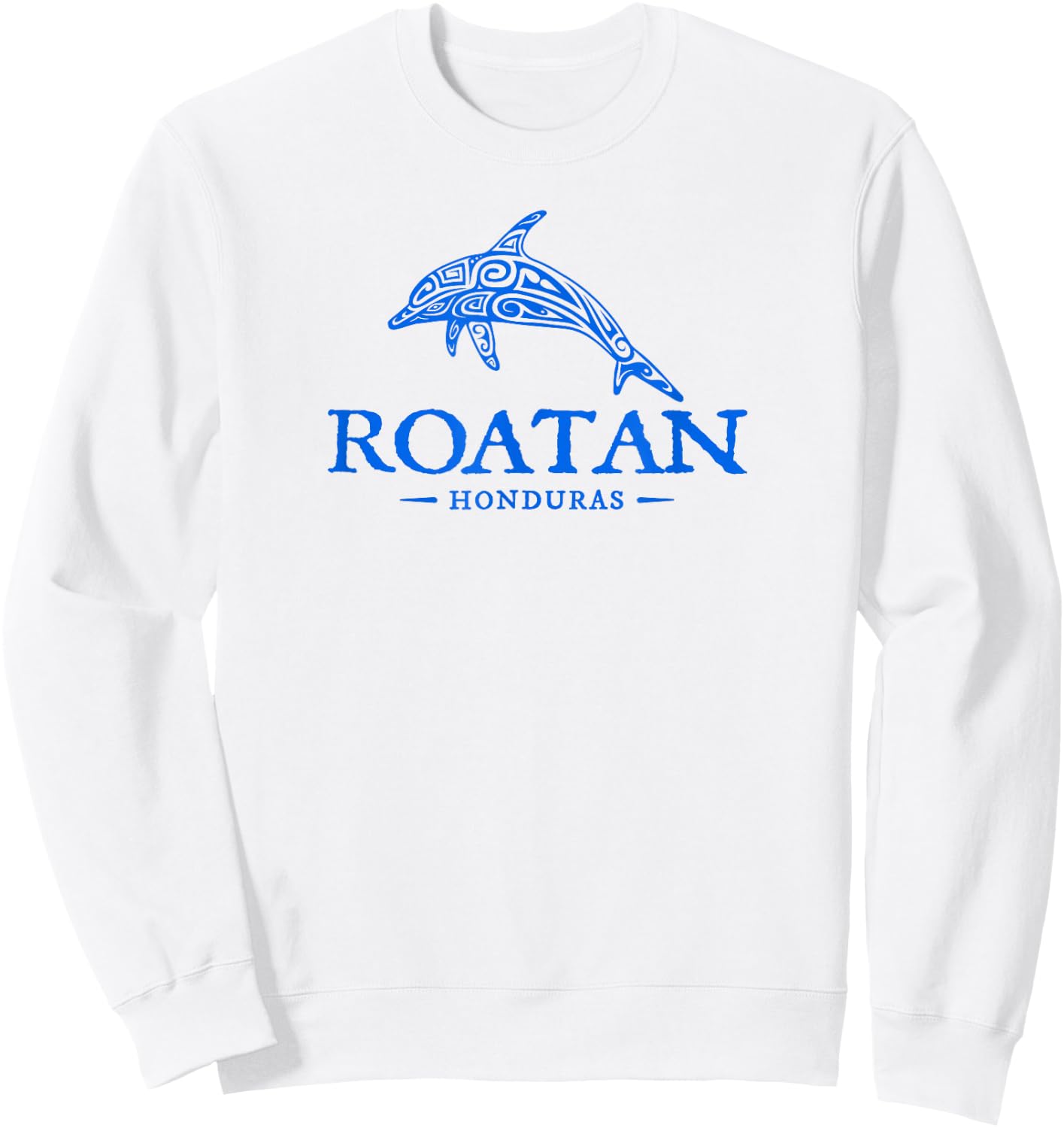 Roatan Honduras Dolphin Boys Girls Souvenir Sweatshirt - Sweatshirt | White