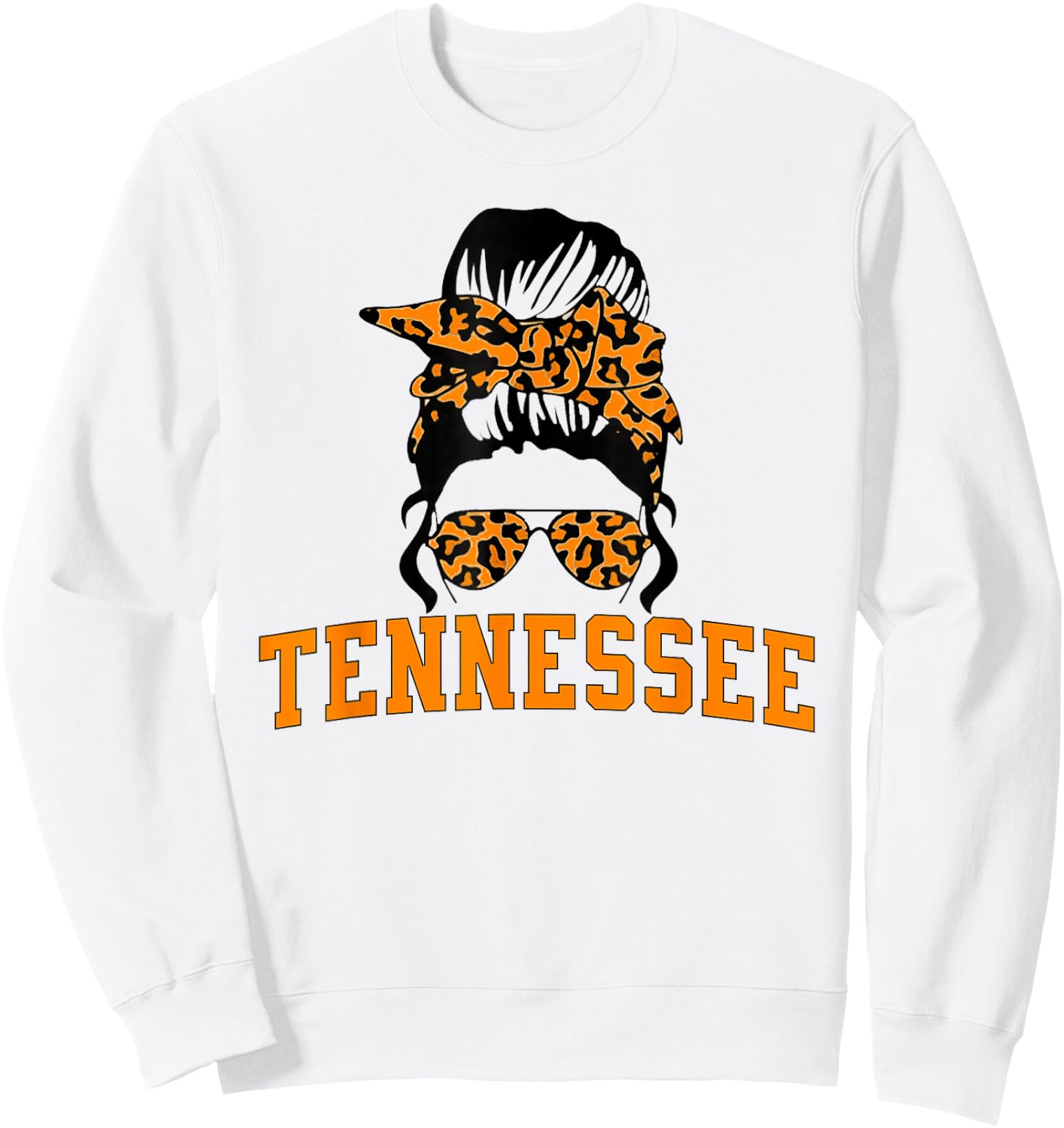 Tennessee State Women's Kids TN Orange Fan Messy Bun Hair Sweatshirt - Sweatshirt | White