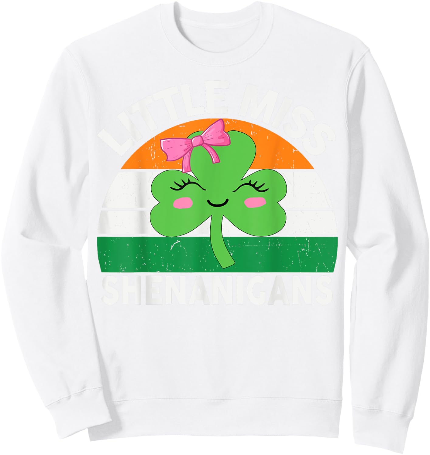 St Patricks Day Little Miss Shenanigans Irish Girls Toddlers Sweatshirt - Sweatshirt | White