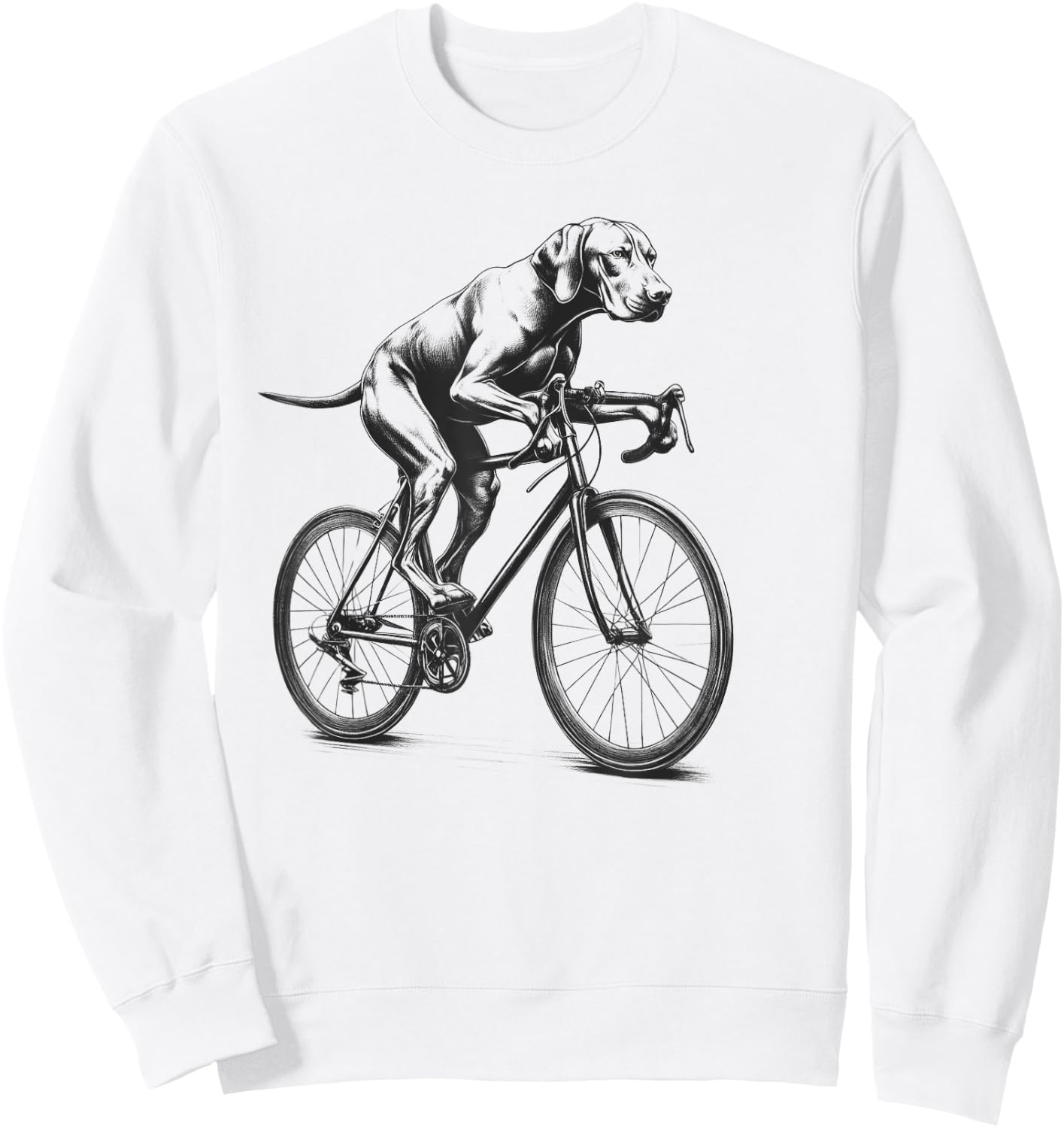 Vizsla Dog Riding a Bike Bicycle Biker Cycling Women Kids Sweatshirt - Sweatshirt | White