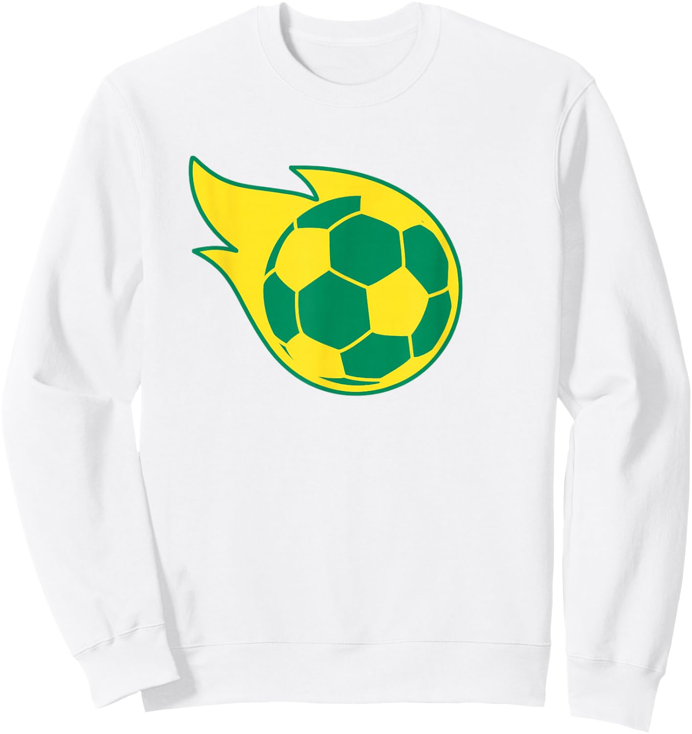 Fast Yellow Green Soccer Ball Sports Sweatshirt - Sweatshirt | White