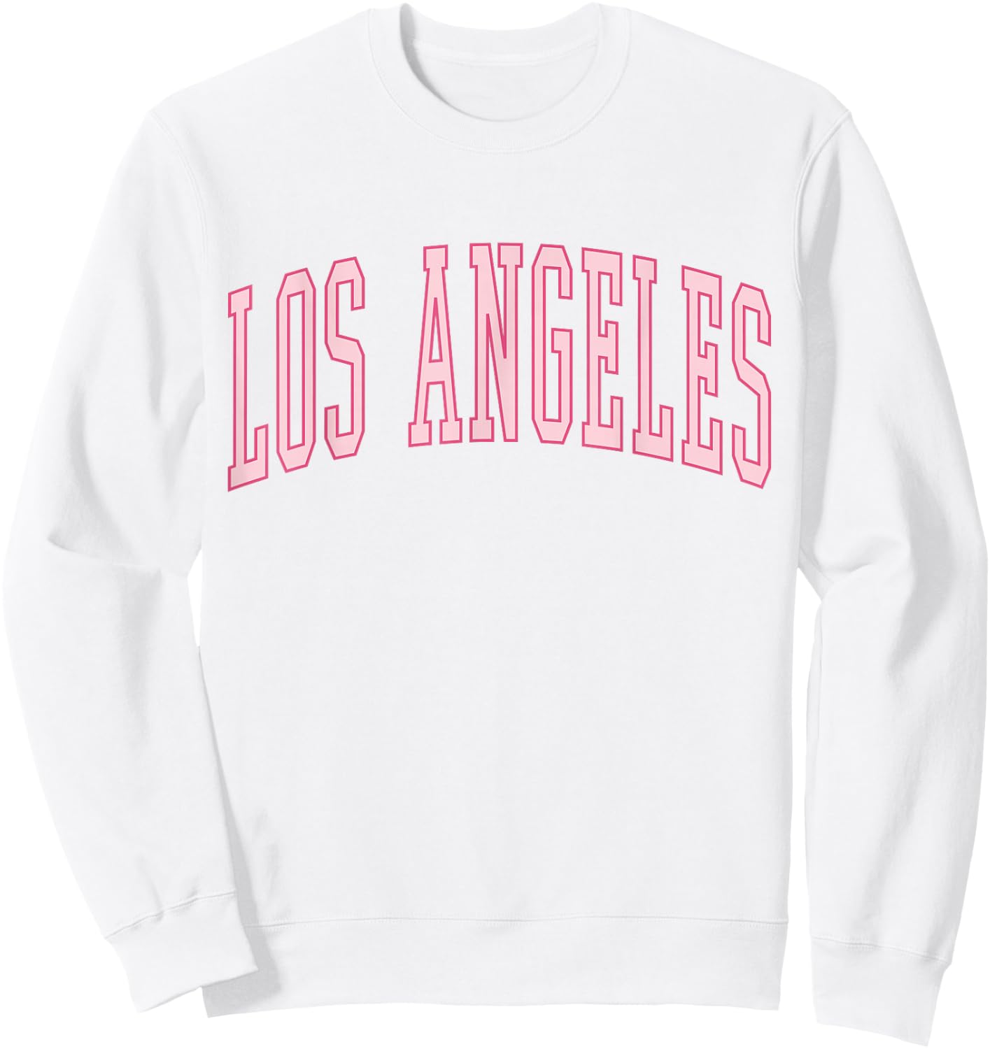 Preppy Varsity Pink Los Angeles Sweatshirt - Sweatshirt | White