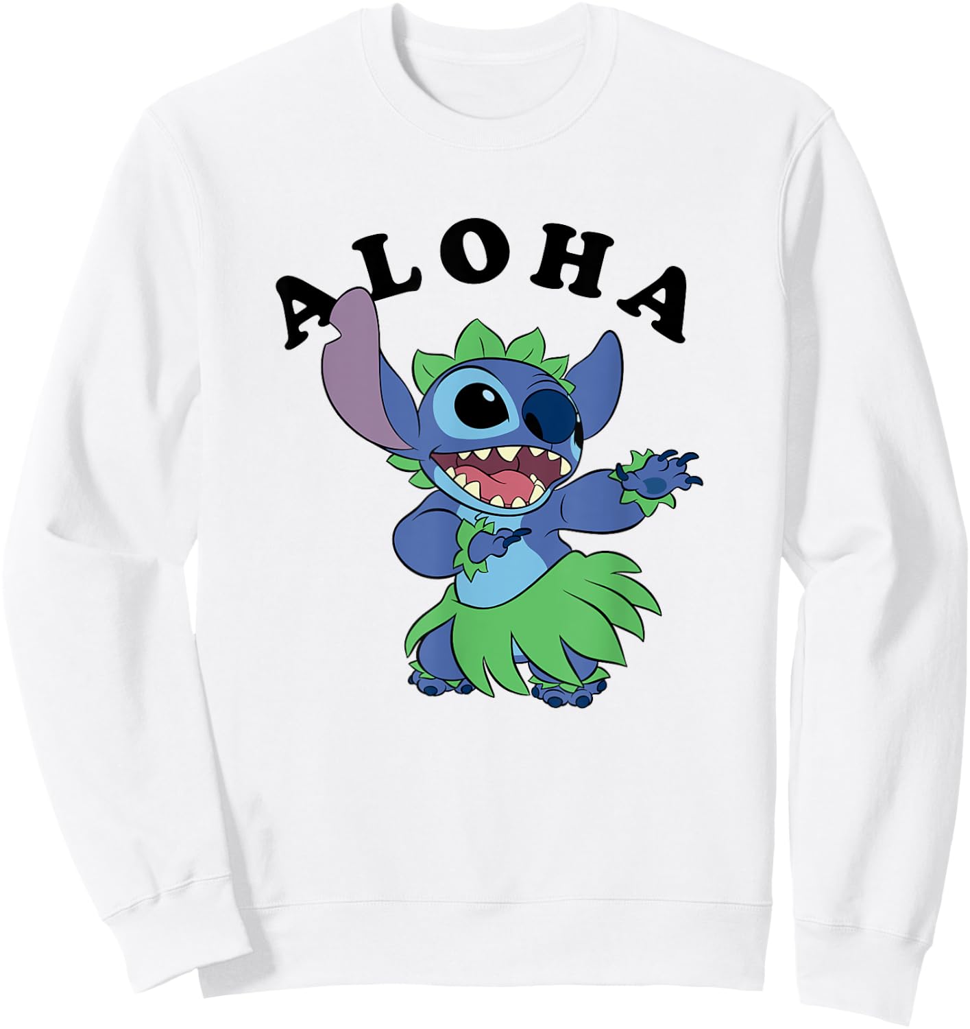 Disney Lilo & Stitch Aloha Hula Dancing Stitch Sweatshirt - Sweatshirt | White