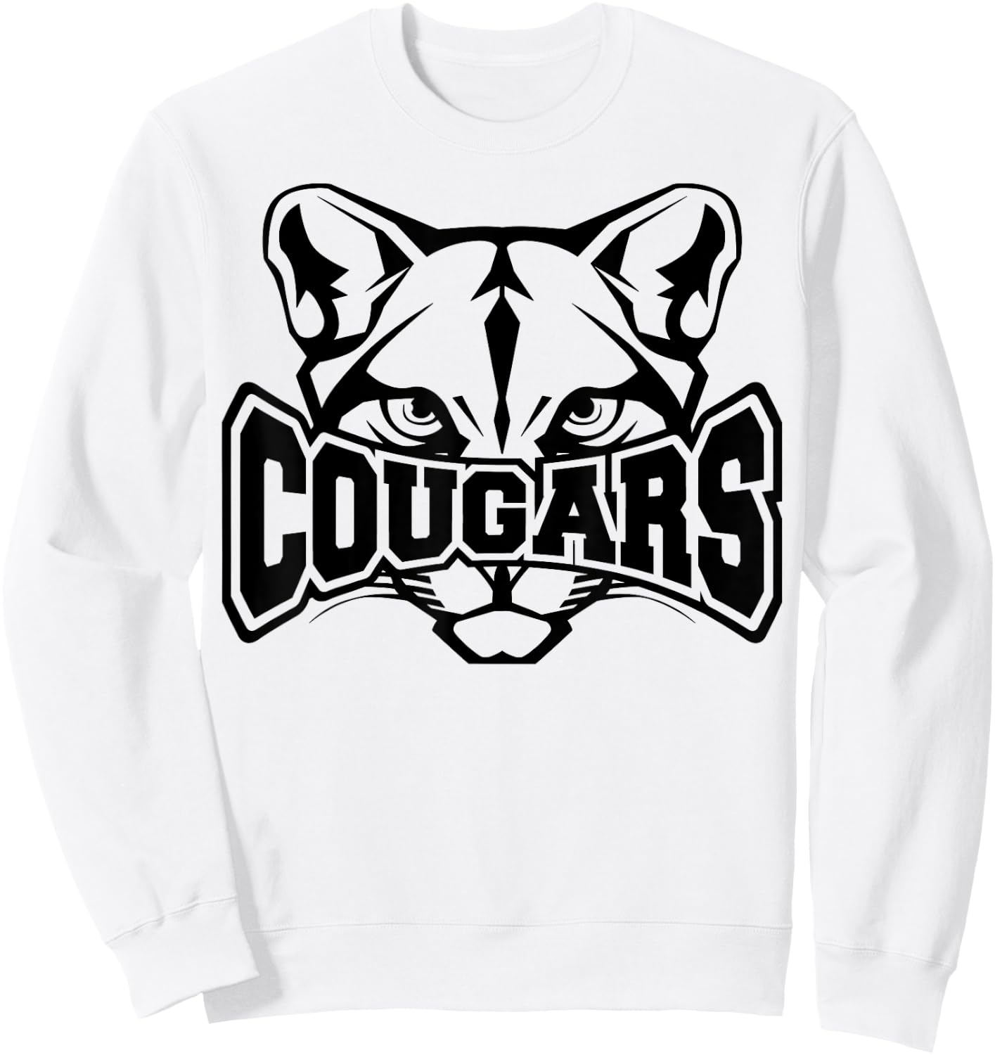 Cougars School Sports Fan Team Spirit Sweatshirt - Sweatshirt | White