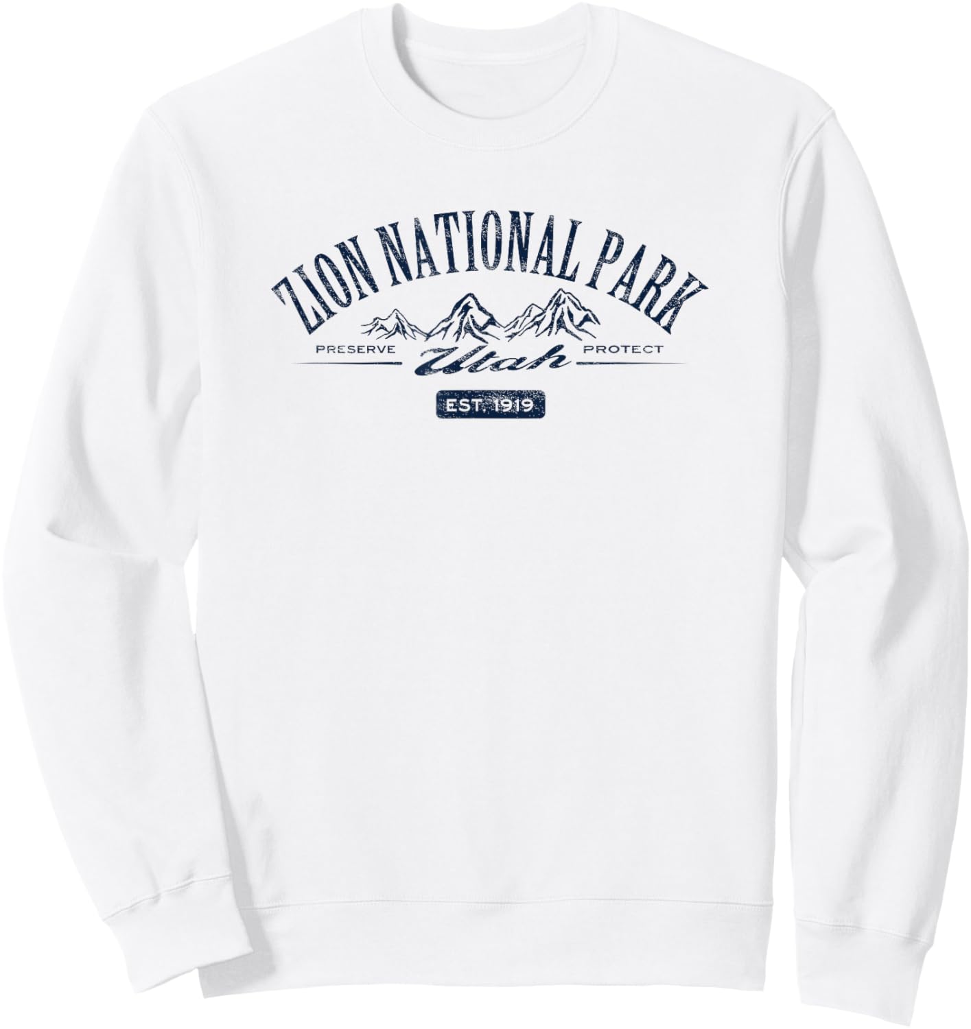 Zion National Park Vintage Sweatshirt - Sweatshirt | White