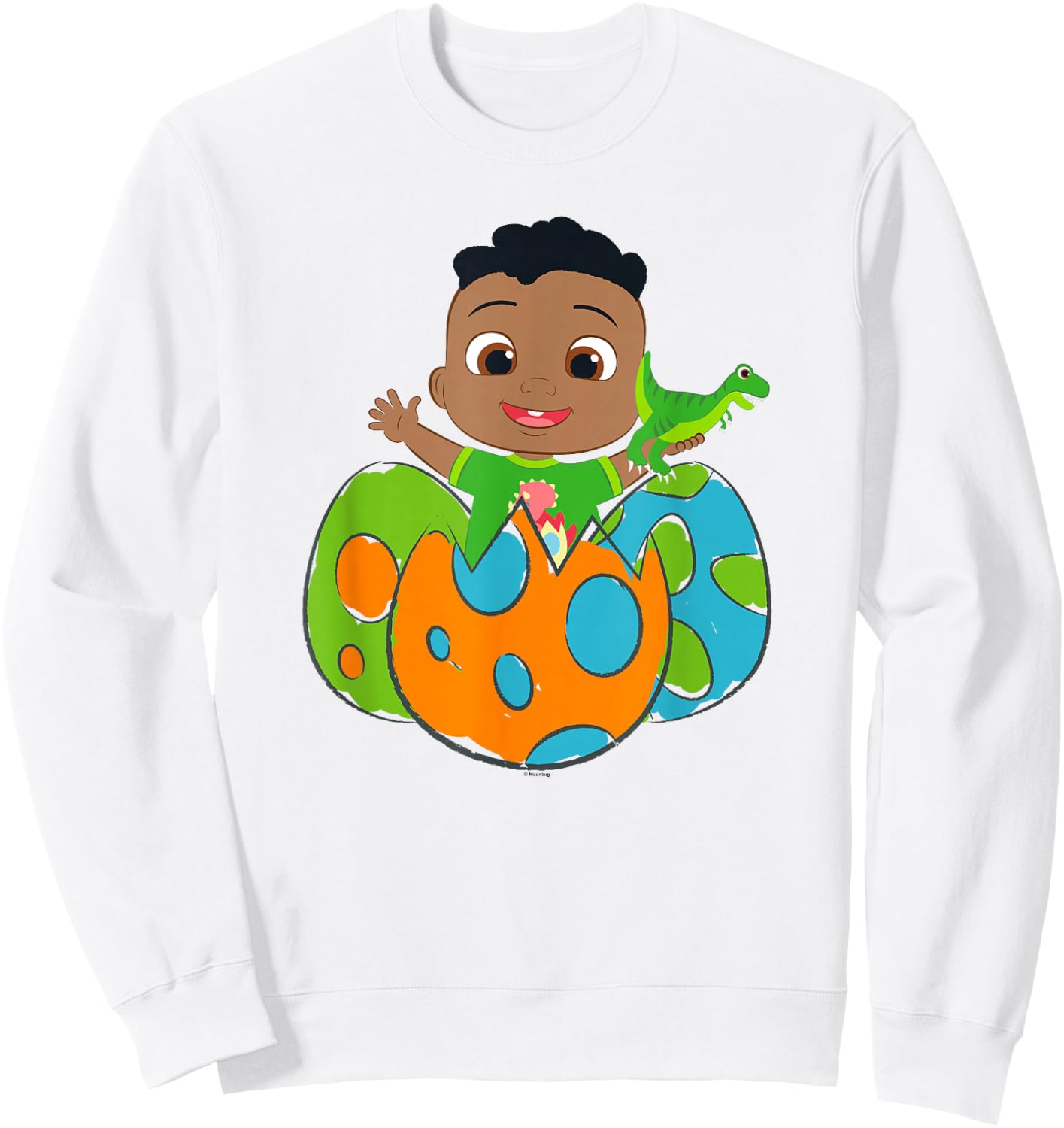 CoComelon Cody Dino Eggs Drawn Poster Sweatshirt - Sweatshirt | White