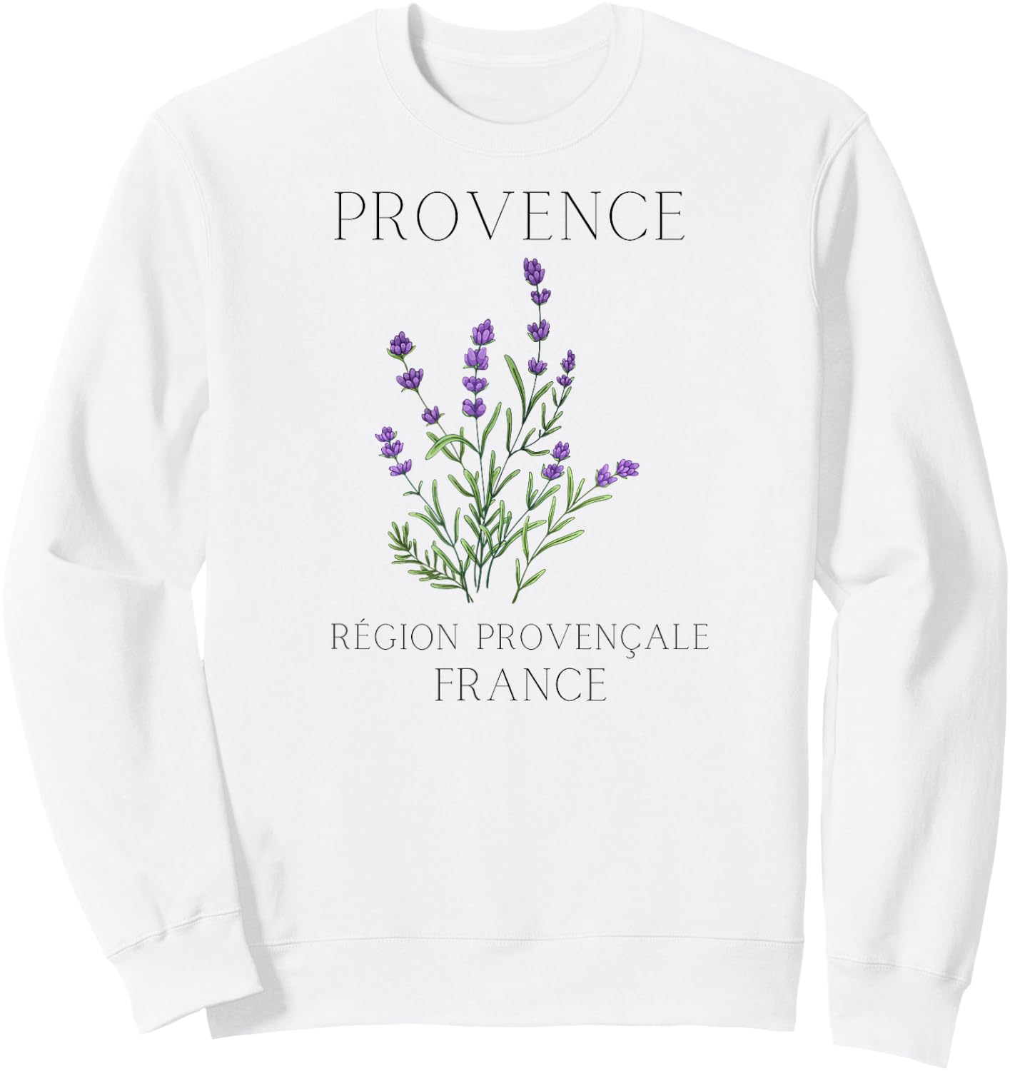 Aesthetic Adventures, Designed in California - Provence, France - French Lavender, Region Provenale Sweatshirt - Sweatshirt | White