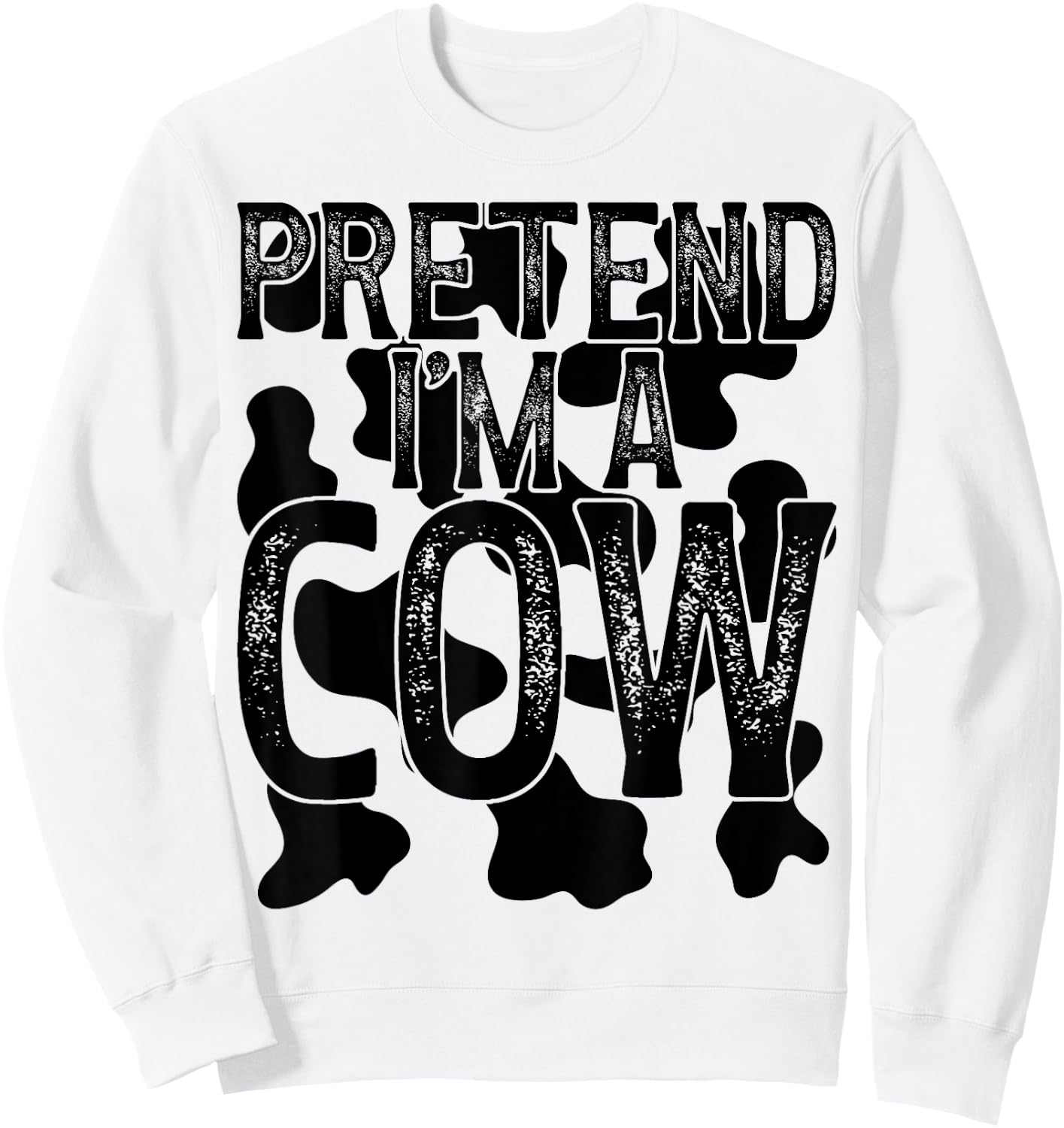Vintage Pretend I'm a Cow Halloween Last Minute Costume Sweatshirt - Sweatshirt | White