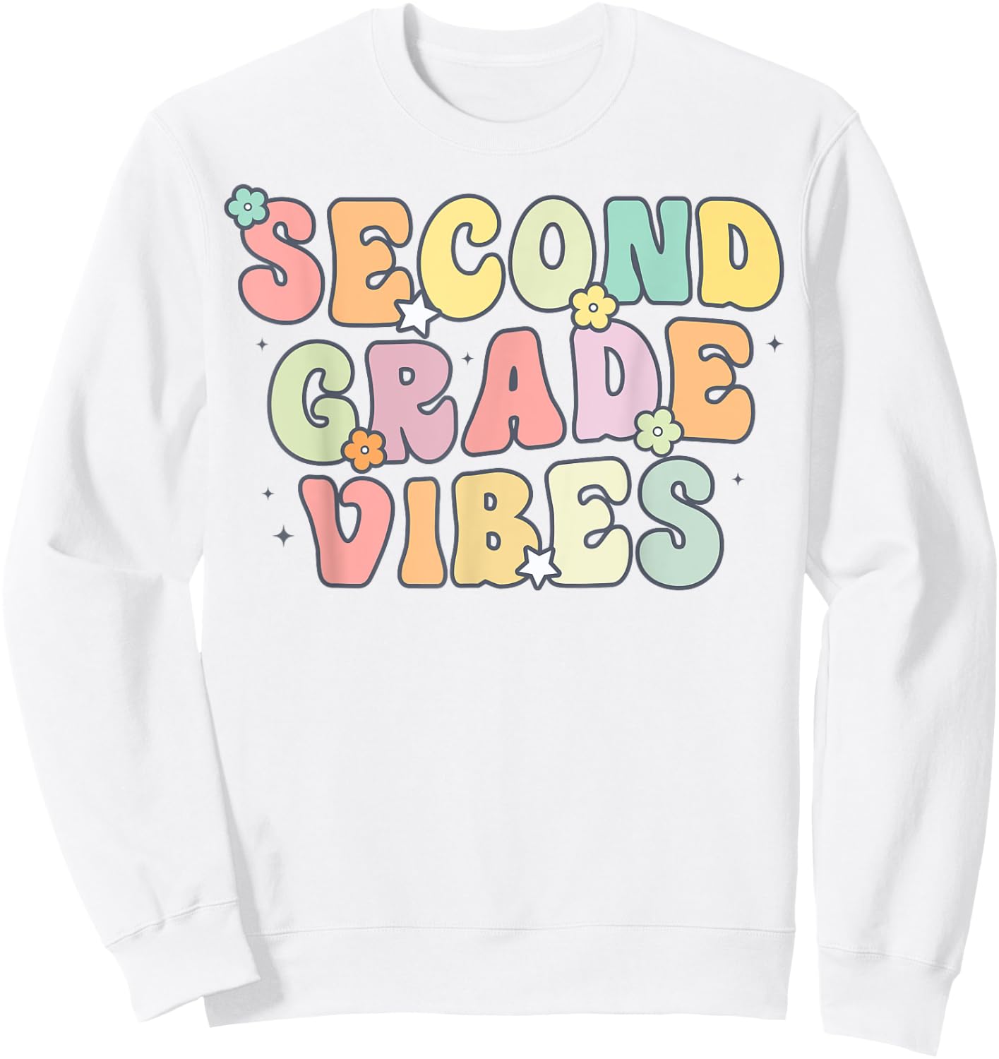 Second Grade Vibes Retro 2nd Grade Teacher 1st Day Of School Sweatshirt - Sweatshirt | White