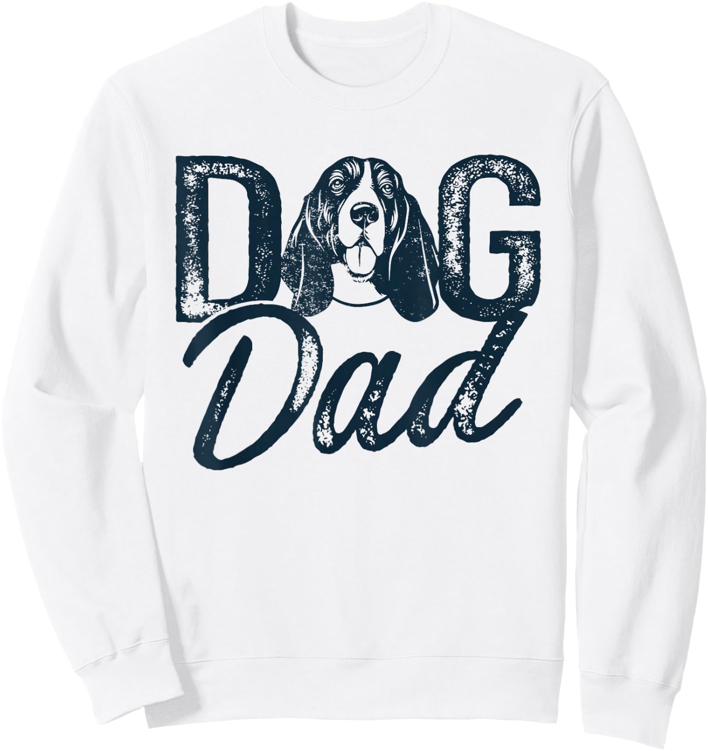 Basset Hound Dog Dad Sweatshirt - Sweatshirt | White