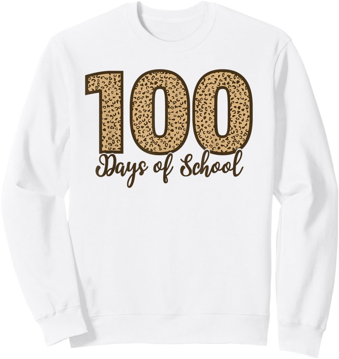 AS Cheetah Leopard 100 Days of School Sweatshirt - Sweatshirt | White