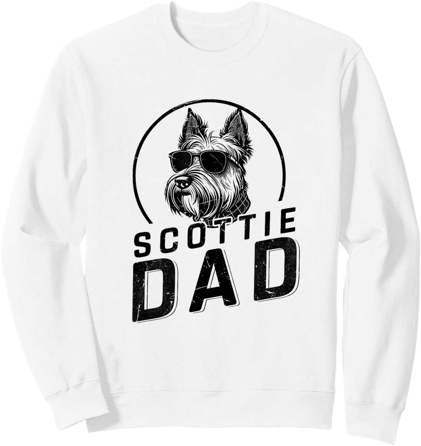Scottie Dad Dog Owner Gifts Funny Dog Dad Christmas Sweatshirt - Sweatshirt | White