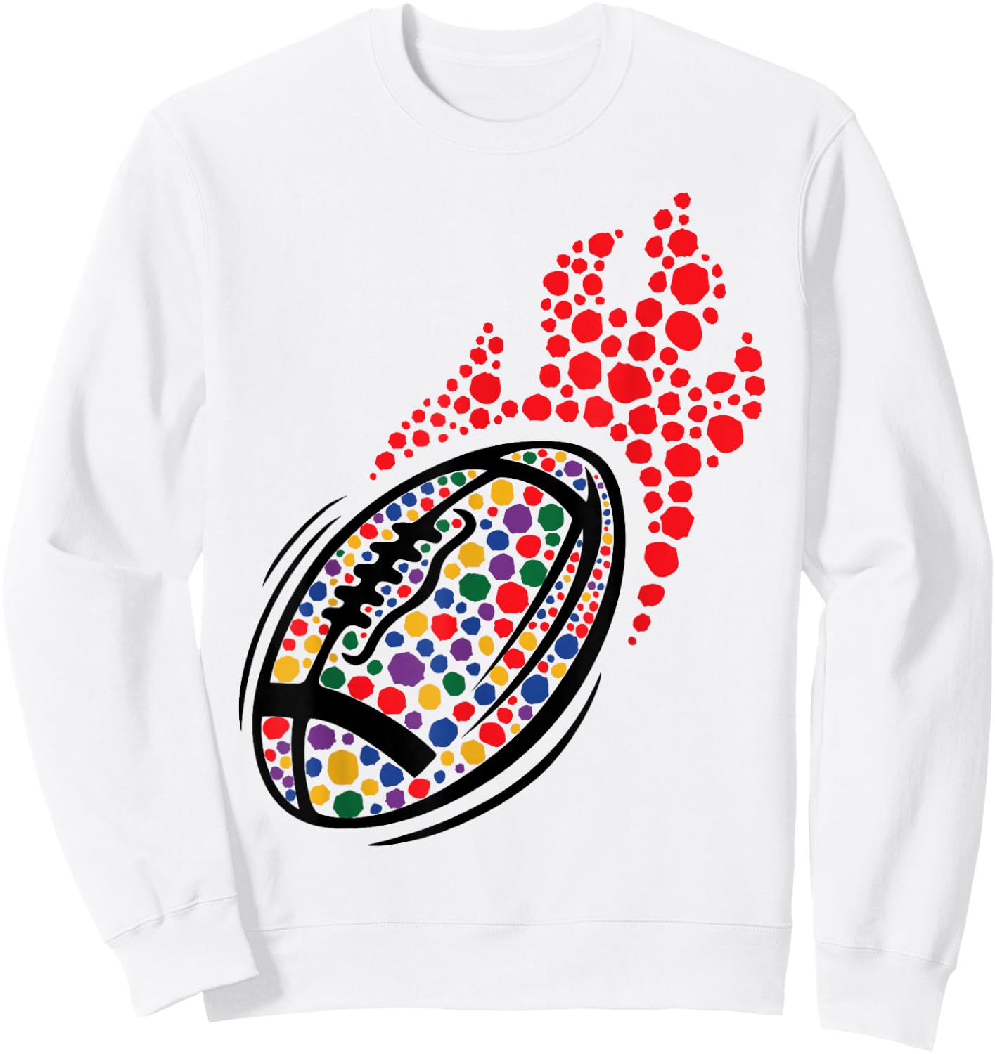 Football International Dot Day Men Boys Ball Sport Colorful Sweatshirt - Sweatshirt | White