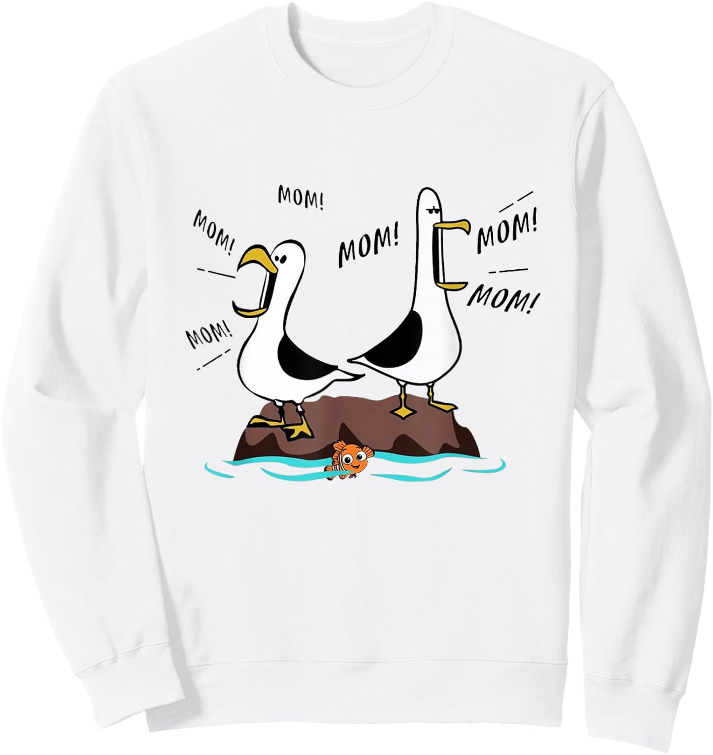 Mom Mom Mom Seagull Family Mother Sweatshirt - Sweatshirt | White