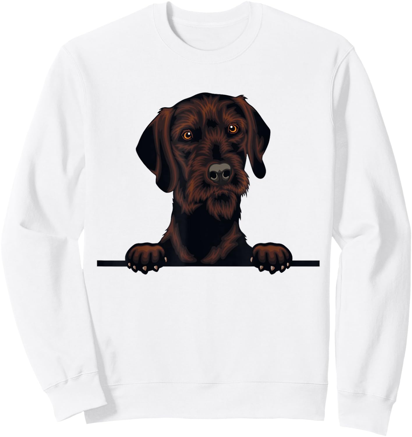 Short Haired Pudelpointer Dog Breed Popping Up Fun Dog Owner Women Girls Kids Sweatshirt - Sweatshirt | White