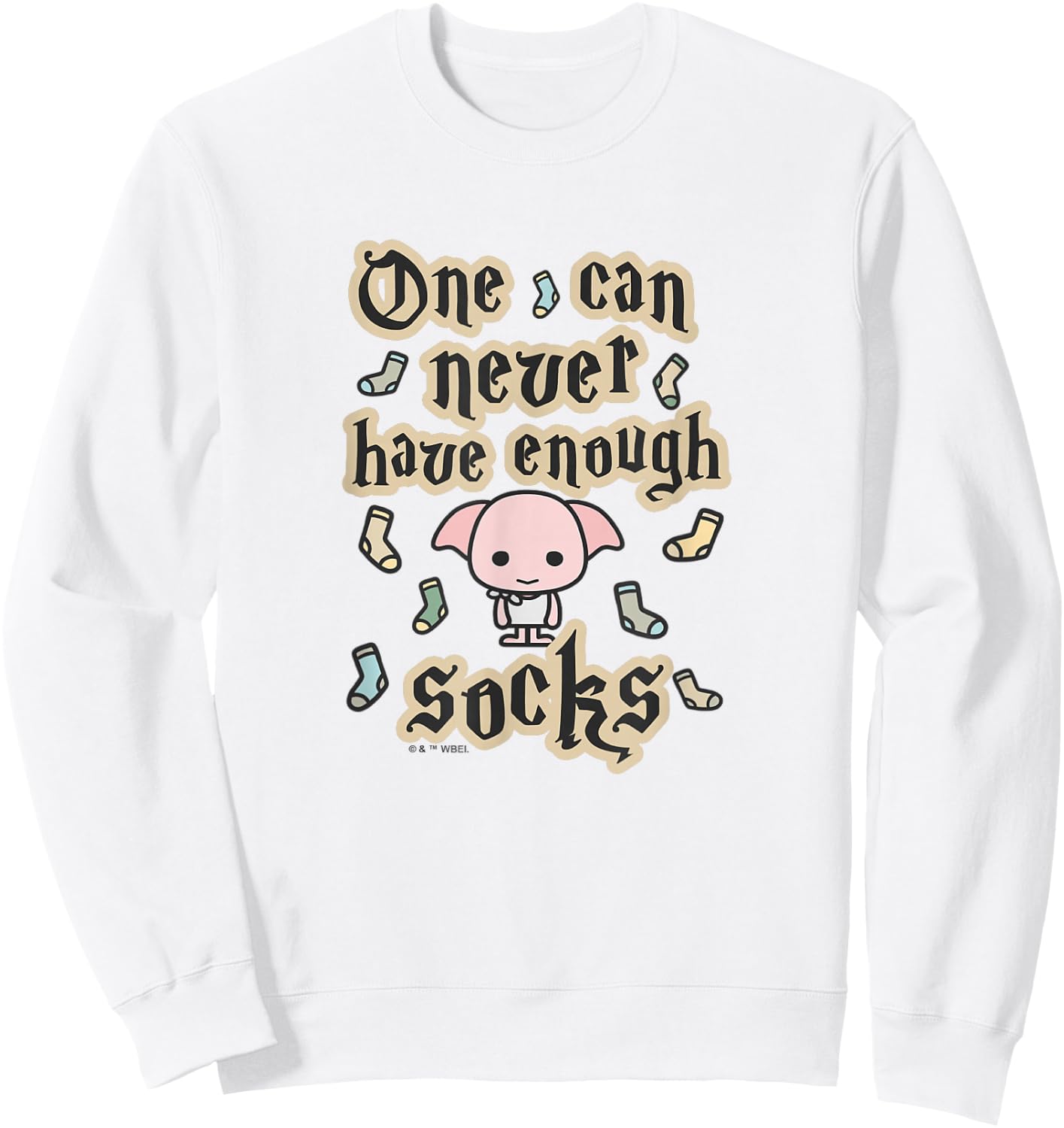 Harry Potter Cute Dobby One Can Never Have Enough Socks Sweatshirt - Sweatshirt | White