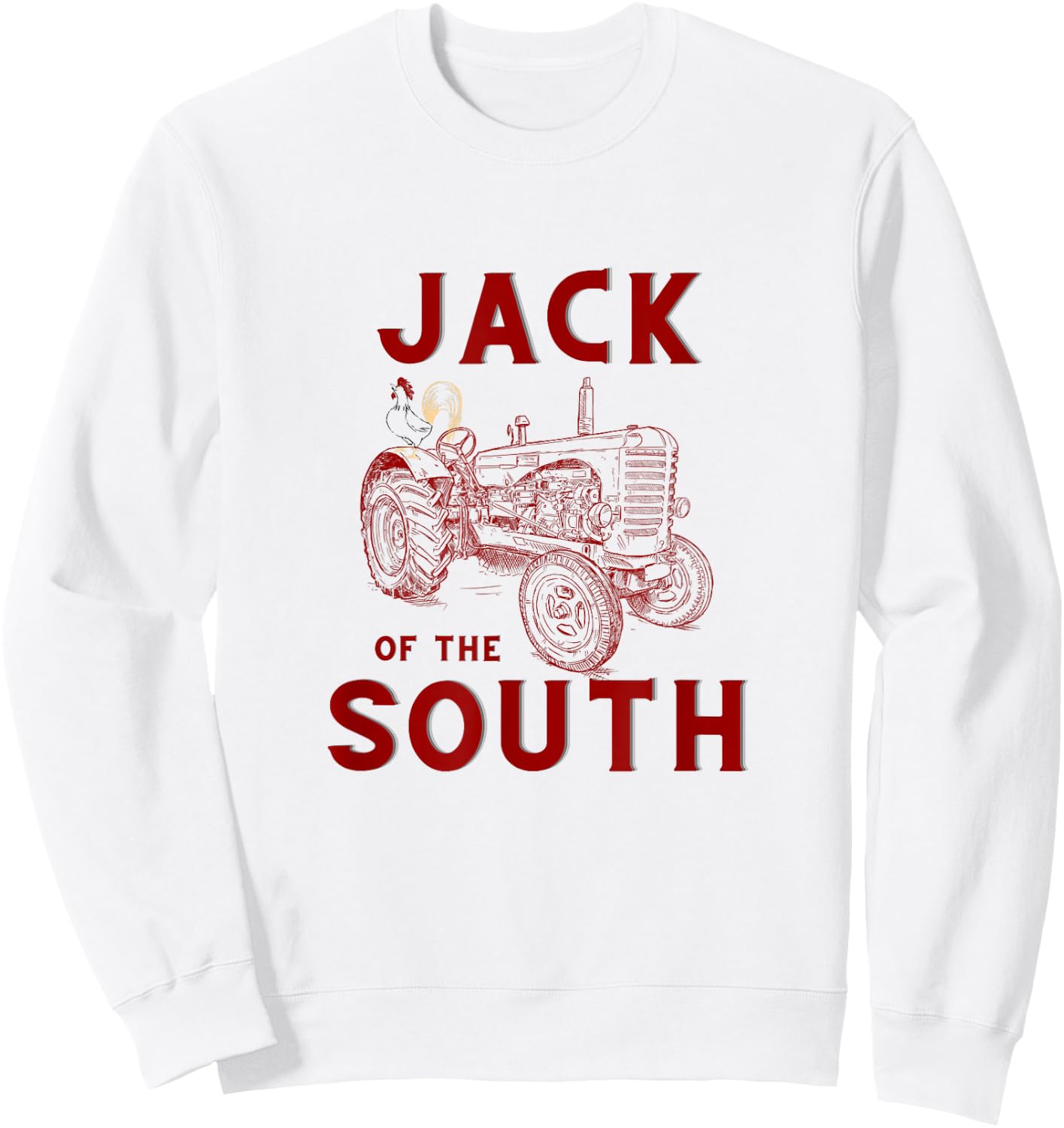 Jack of the South Chicken on Red Tractor Farm Life Sweatshirt - Sweatshirt | White
