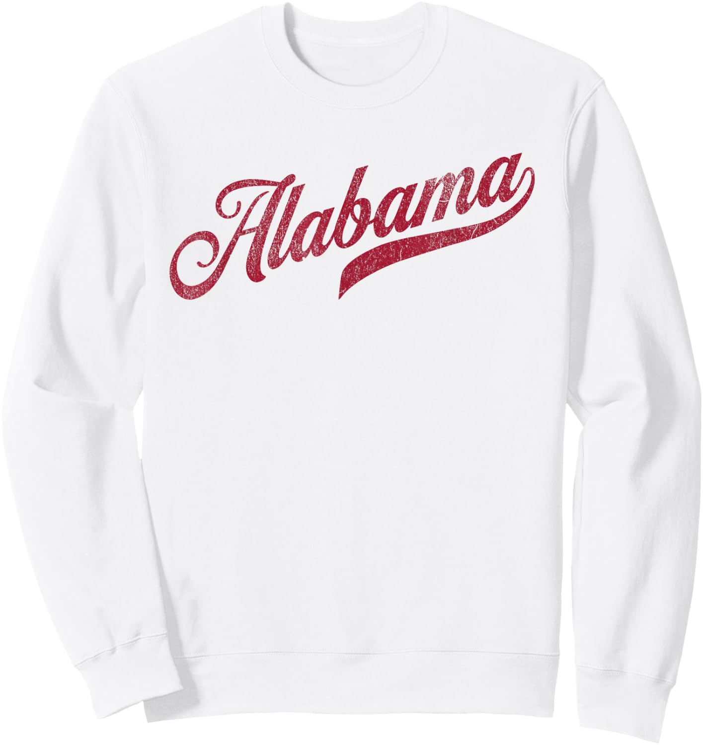 Alabama Varsity Script Classic Sports Jersey Style Sweatshirt - Sweatshirt | White