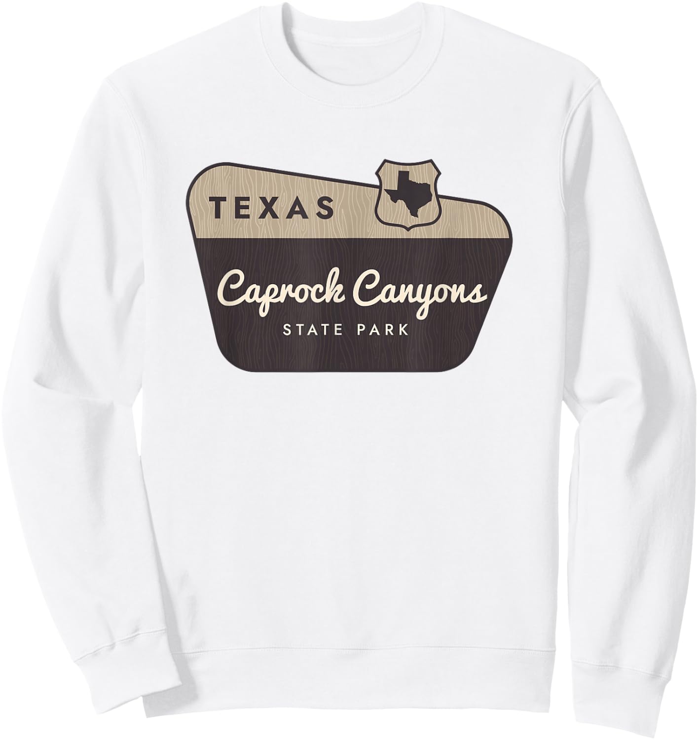 Caprock Canyons State Park Texas TX Welcome Sign Vacation Sweatshirt - Sweatshirt | White