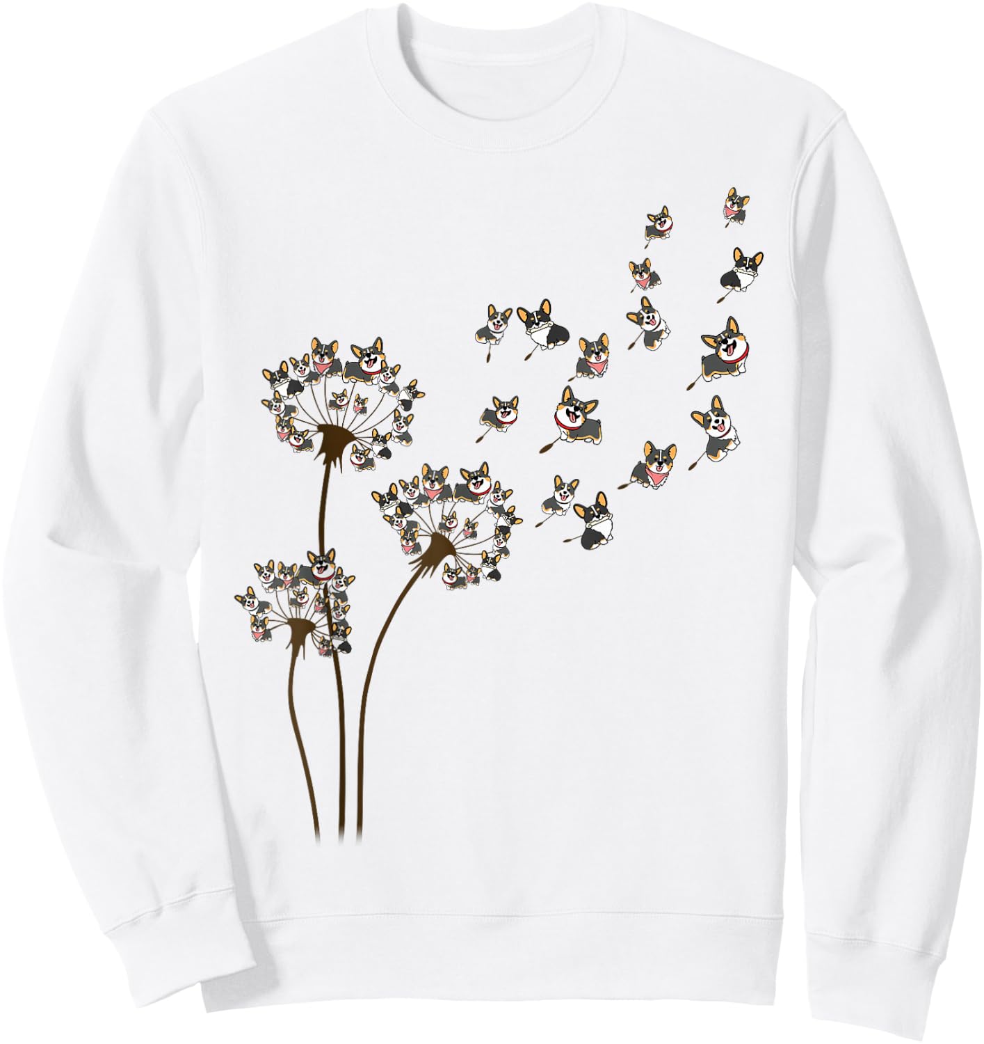 Dandelion Corgi Sweatshirt - Sweatshirt | White