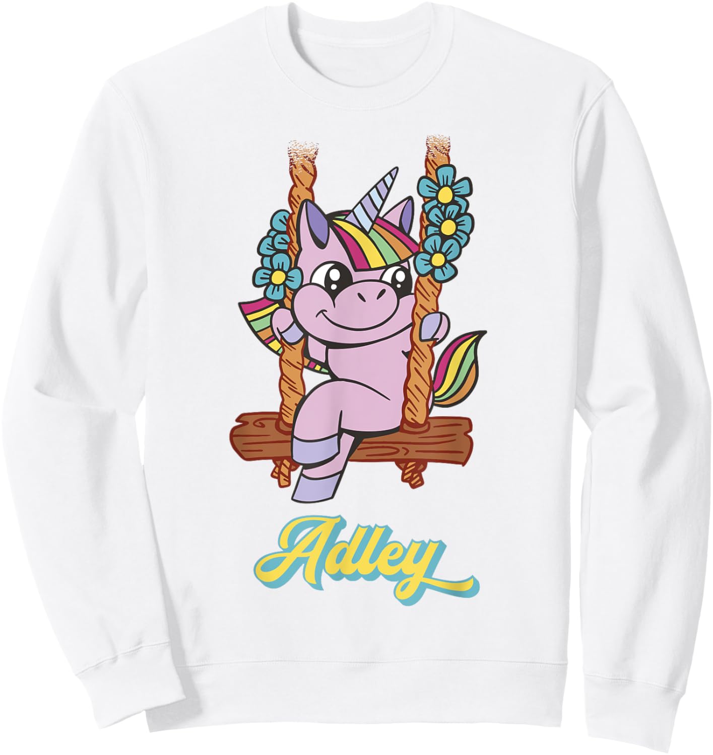 Adley Merch Unicorn Design Sweatshirt - Sweatshirt | White