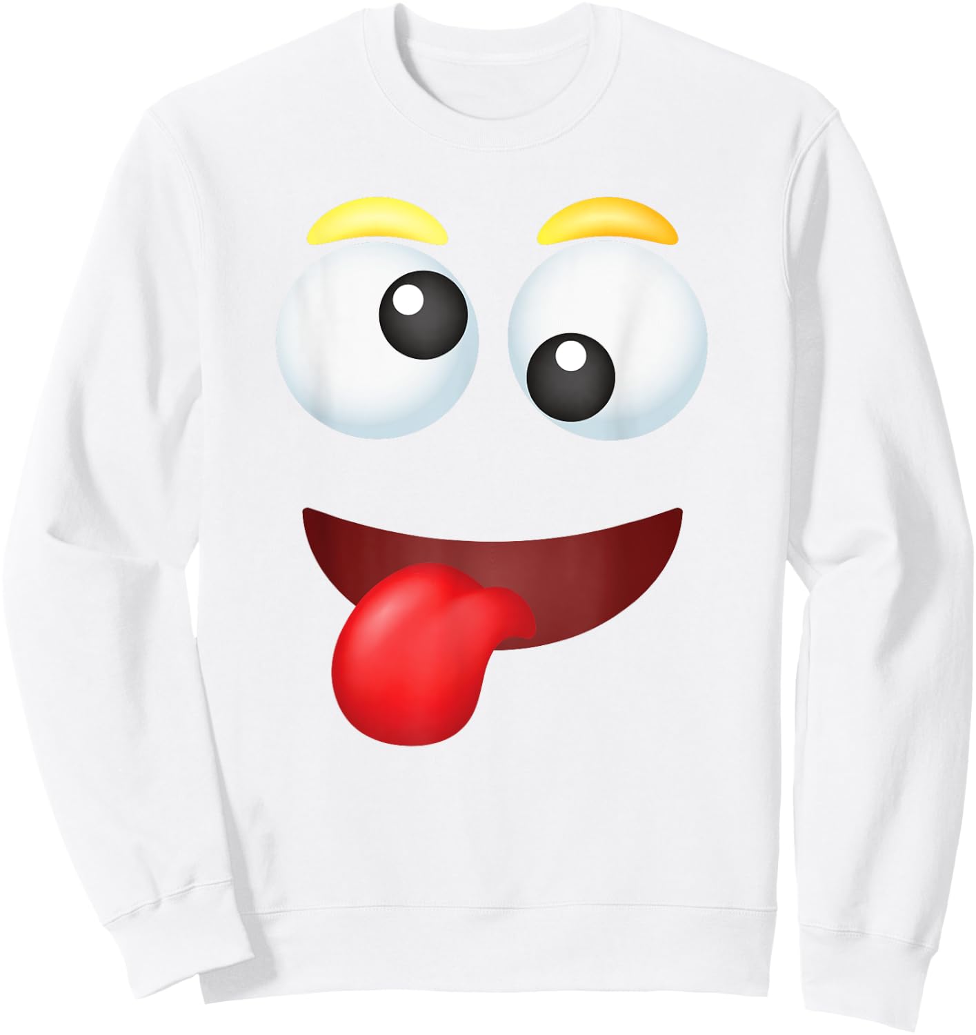 Funny Group Costume Halloween Team Outfit Crazy Emoticon Sweatshirt - Sweatshirt | White