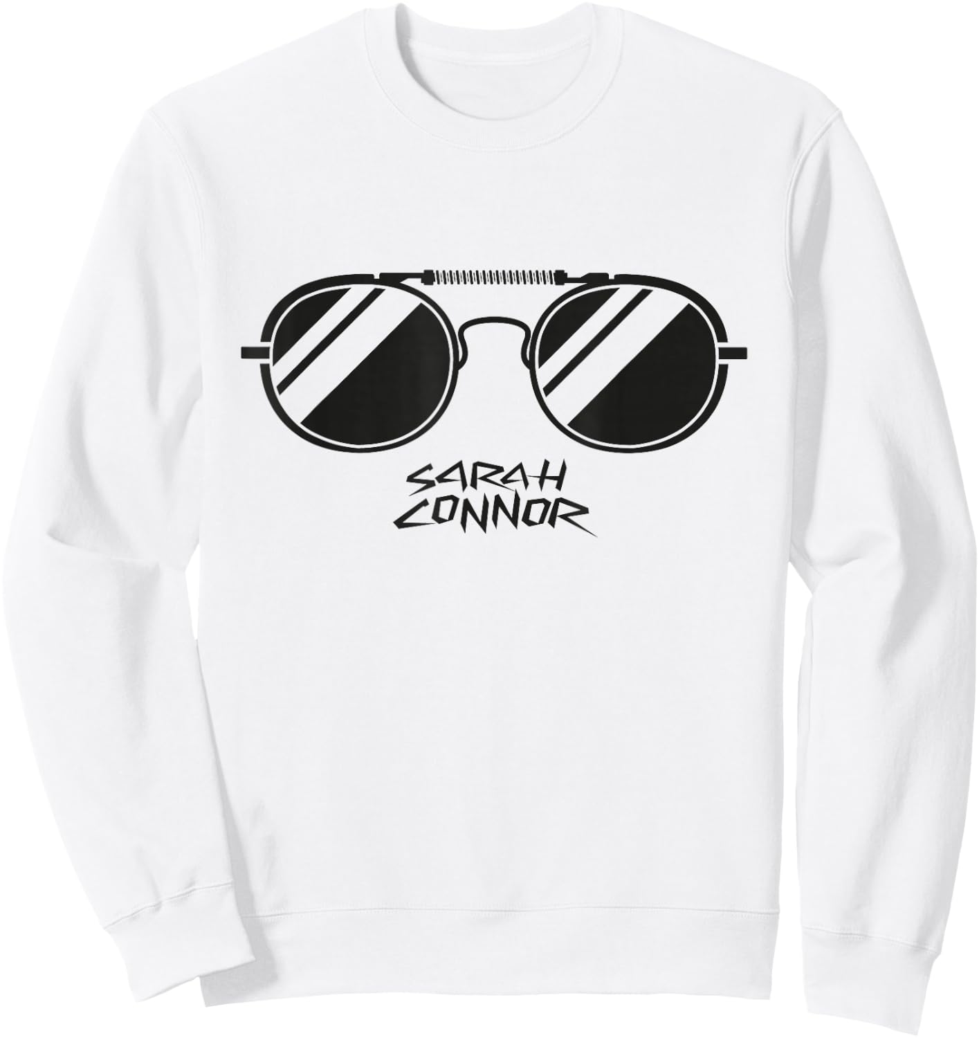Terminator 2 Sarah Connor Sunglasses Sweatshirt - Sweatshirt | White