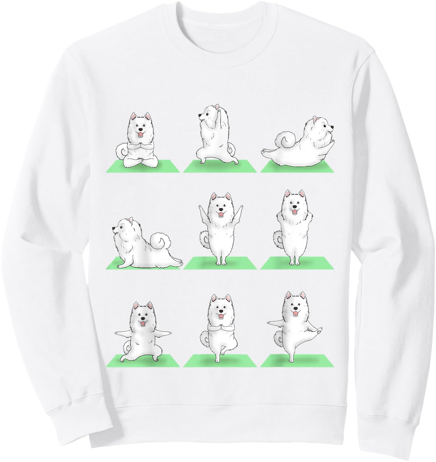 Samoyed Dog Yoga Pose Zen Workout Exercise Yogi Cute Funny Sweatshirt - Sweatshirt | White