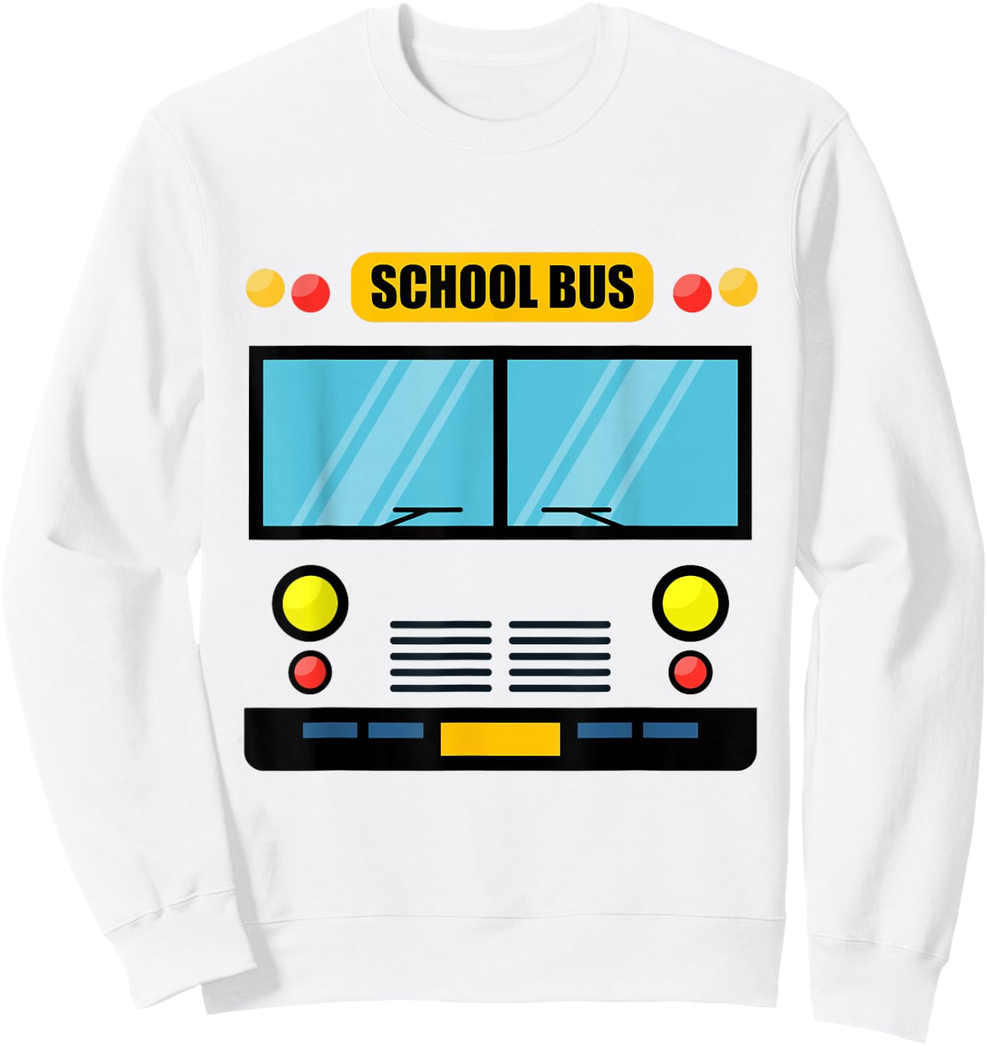School Bus Costume Cool Easy Vehicle Halloween Sweatshirt - Sweatshirt | White