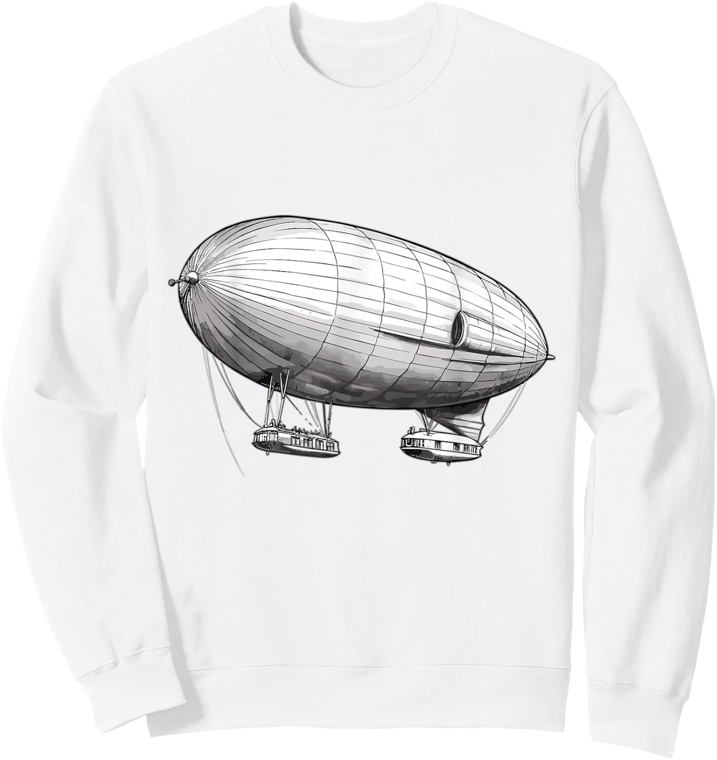 Retro Zeppelin 70s 80s Dirigible Airship Zepelin Zepplin Sweatshirt - Sweatshirt | White