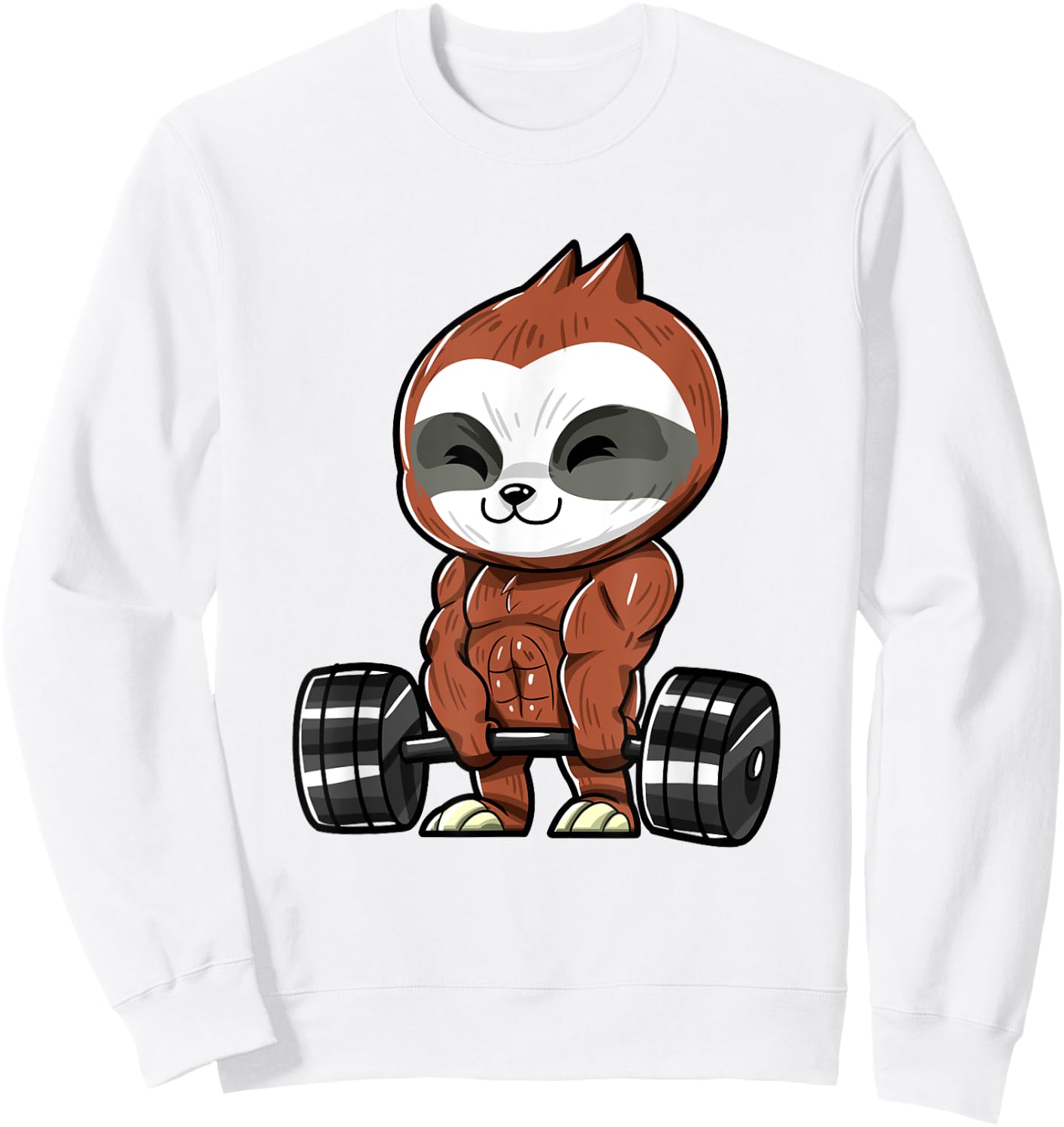 Funny Workout Gym Sloth Fitness Bodybuilding Sweatshirt - Sweatshirt | White
