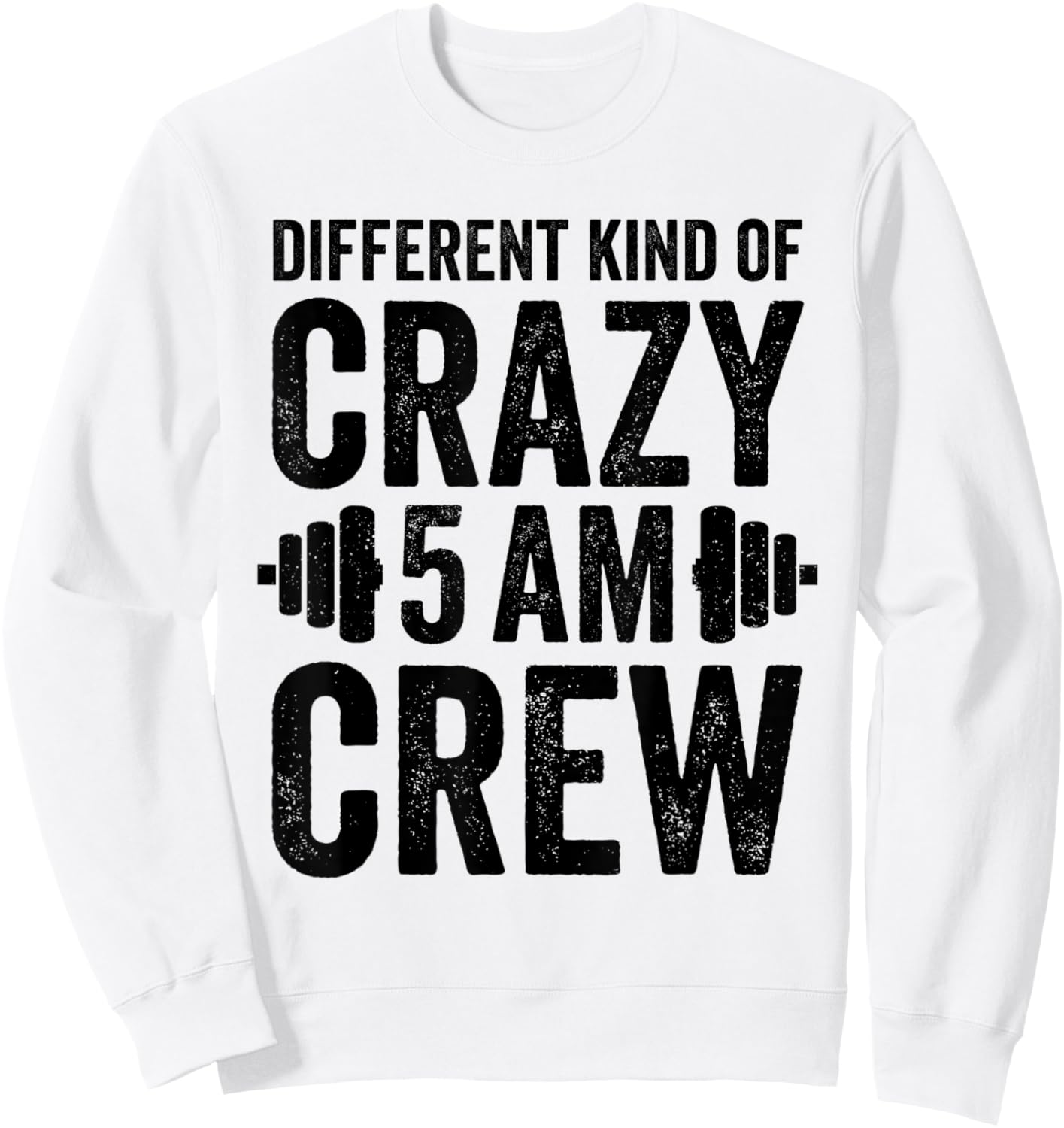 Workout Squad 5AM Crew Funny Gym Quote Sweatshirt - Sweatshirt | White