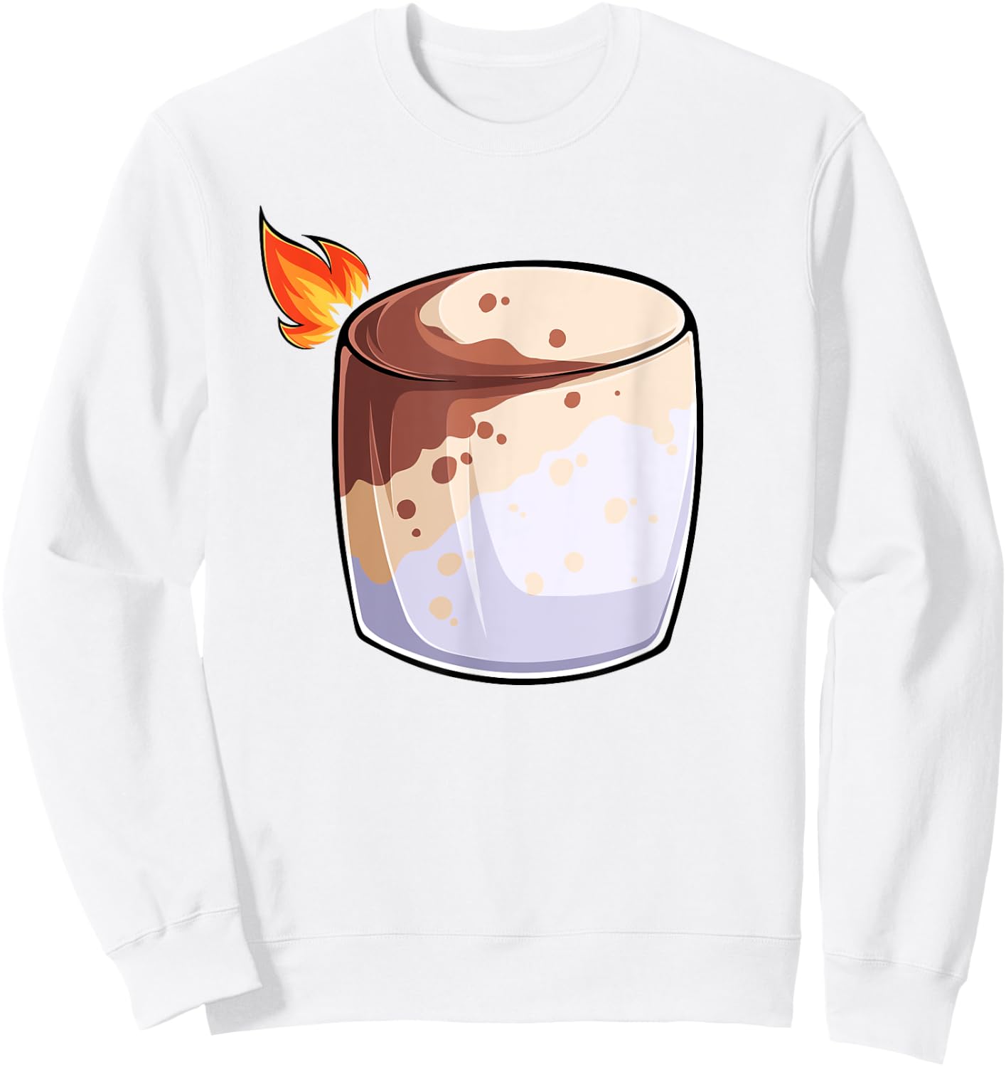 Burning Marshmallow S'mores Costume Group Camping Sweatshirt - Sweatshirt | White