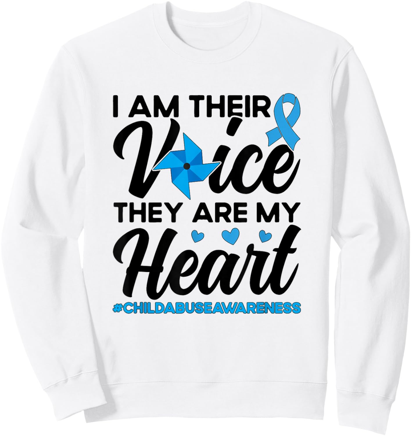 I'm Their Voice Child Abuse Prevention Awareness Month Sweatshirt - Sweatshirt | White