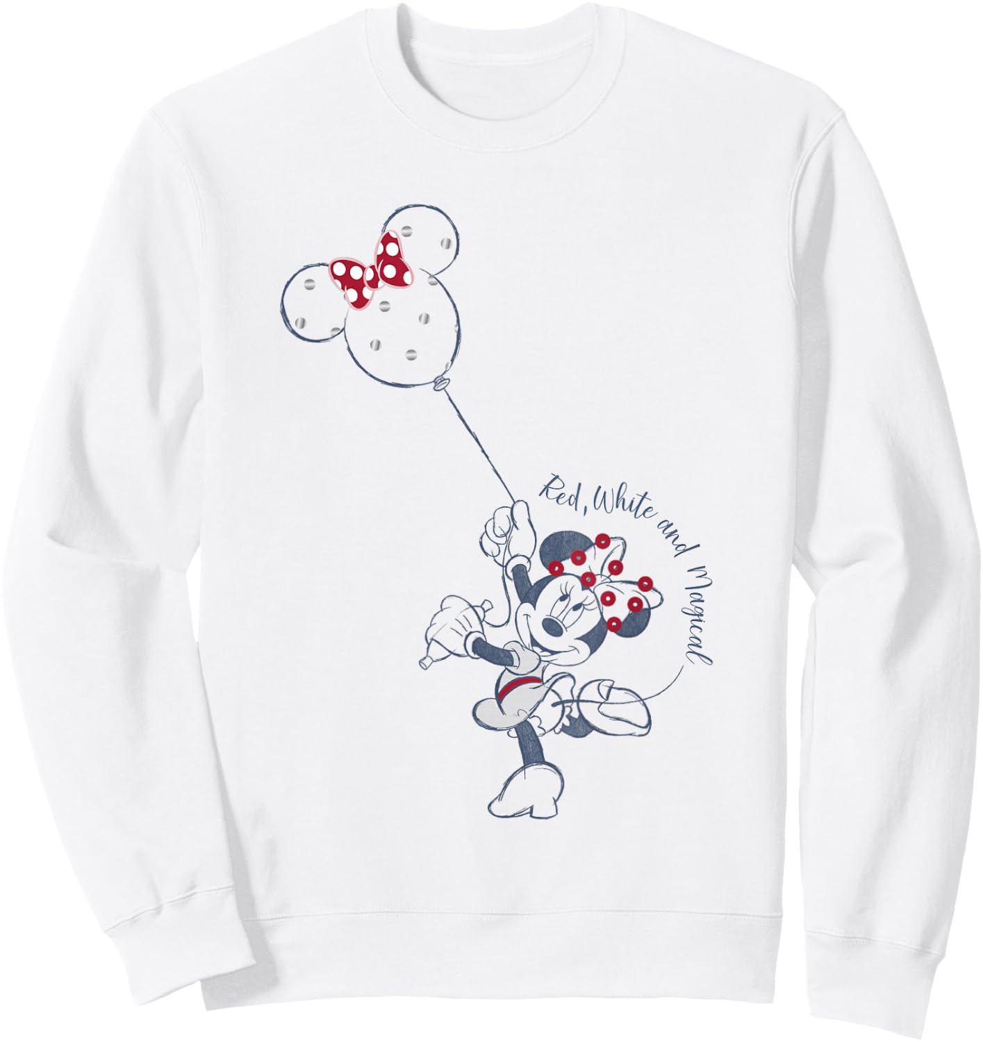 Disney Minnie Mouse Red White and Magical Polka Dot Balloon Sweatshirt - Sweatshirt | White