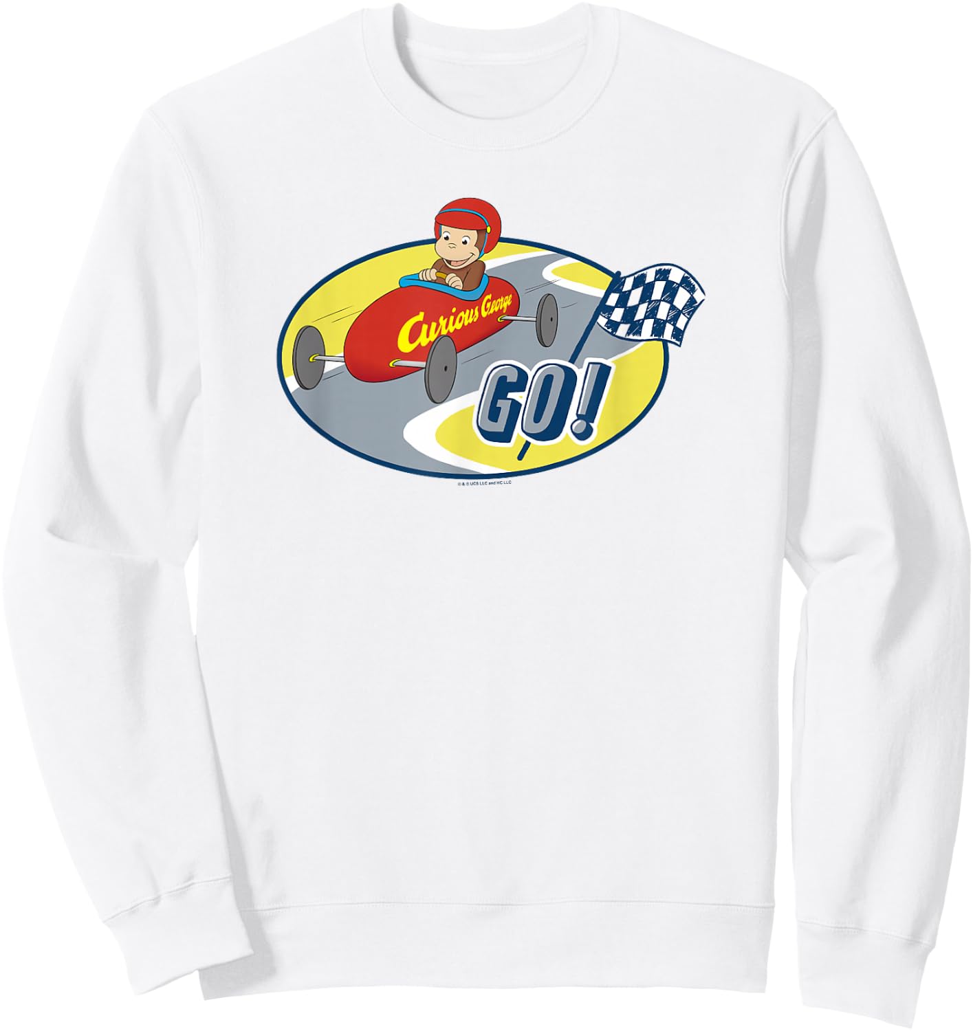 Curious George Go-Kart Racing George Sweatshirt - Sweatshirt | White