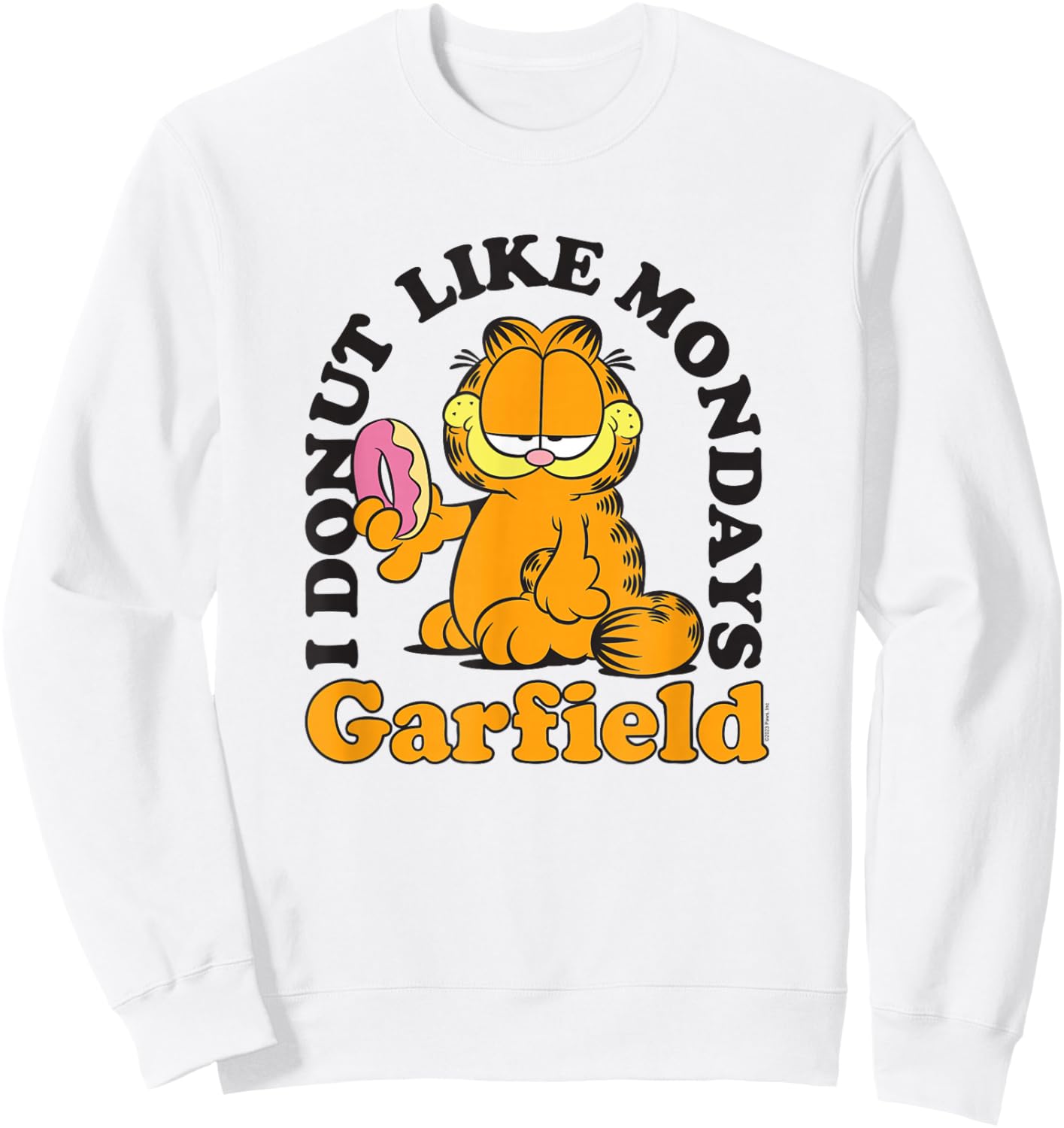 Garfield I Donut Like Mondays Cartoon Cat Sweatshirt - Sweatshirt | White