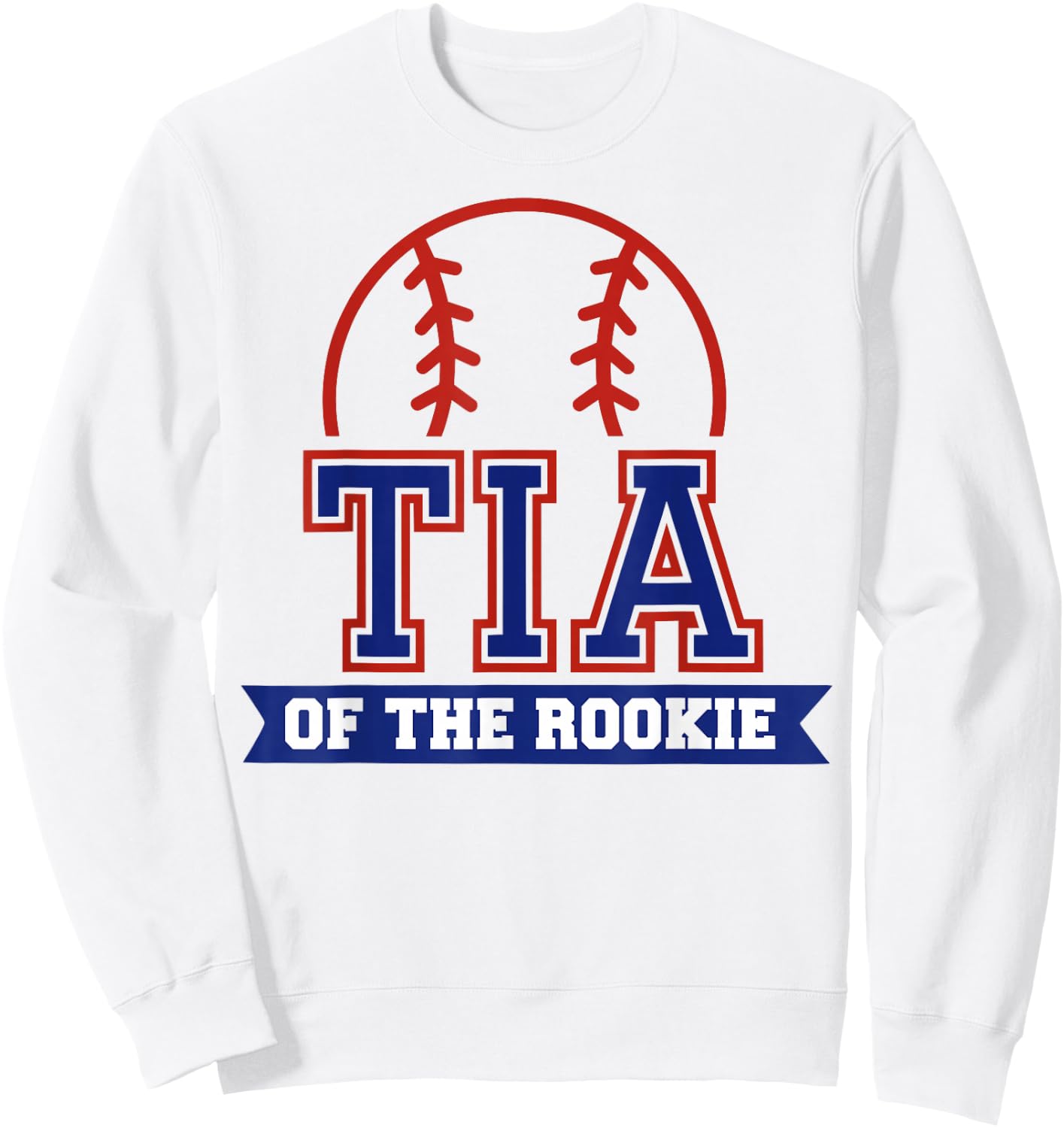 Tia of Rookie 1st Birthday Baseball Theme Matching Party Sweatshirt - Sweatshirt | White