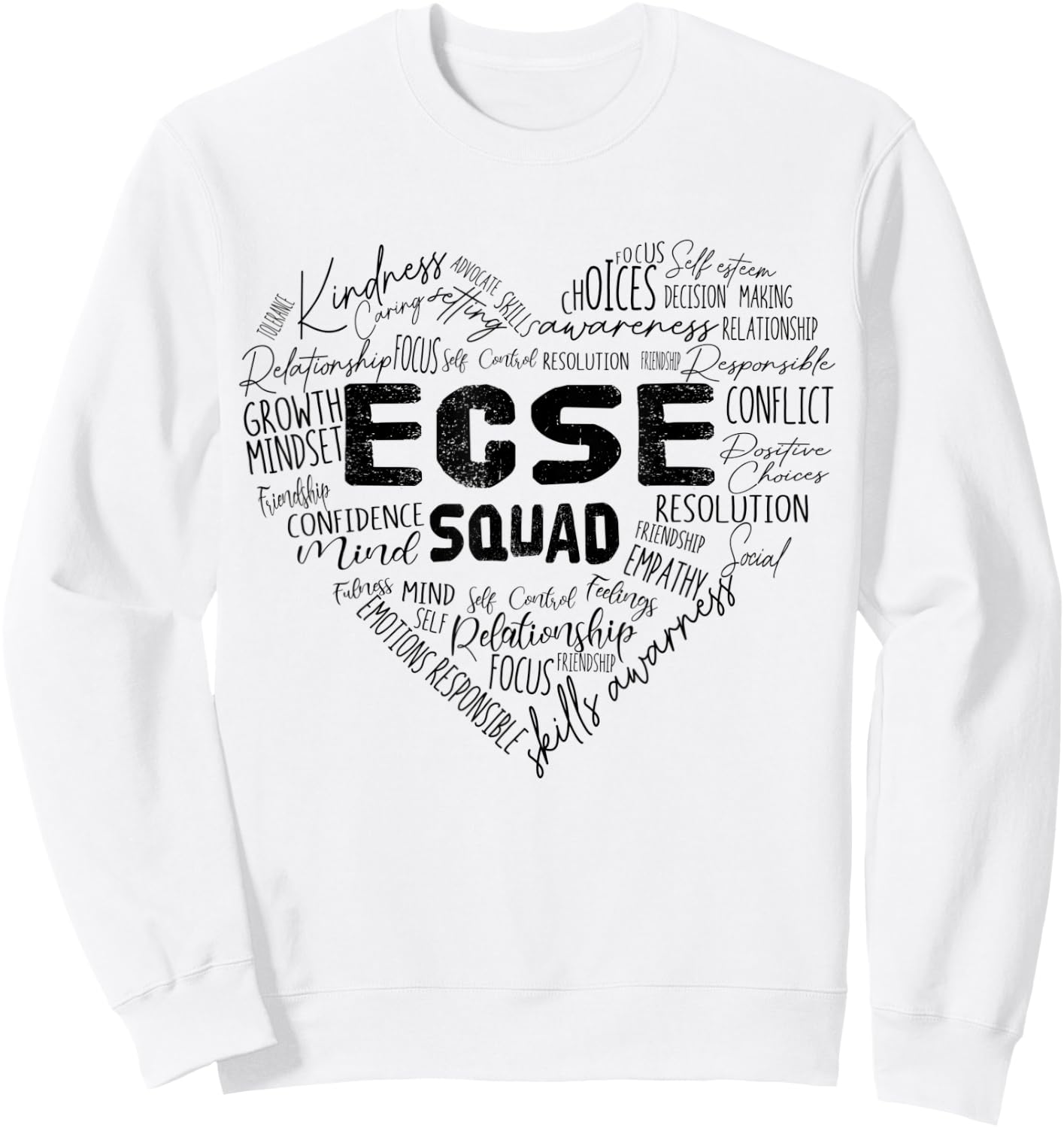 Early Childhood Special Education SPED ECSE Squad School Sweatshirt - Sweatshirt | White