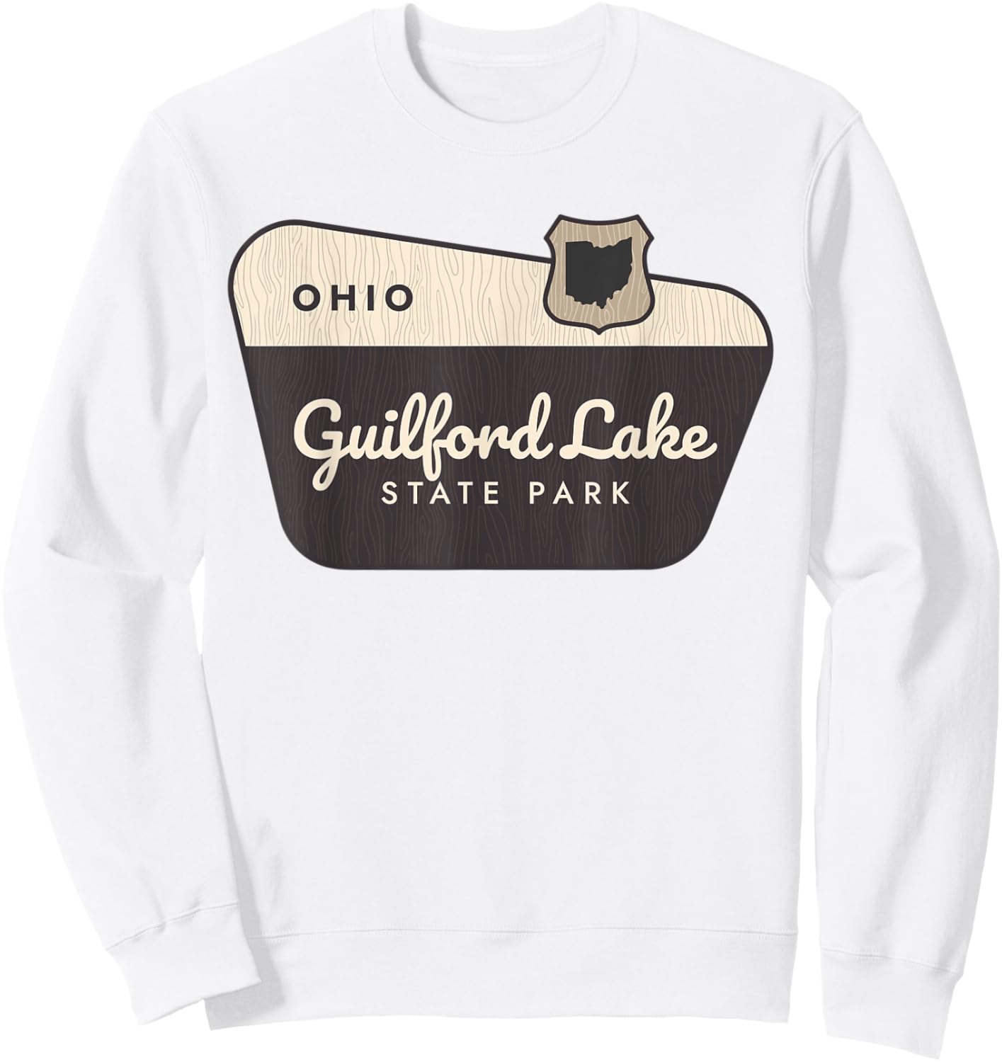 Guilford Lake State Park Ohio Welcome Sign Vacation Sweatshirt - Sweatshirt | White