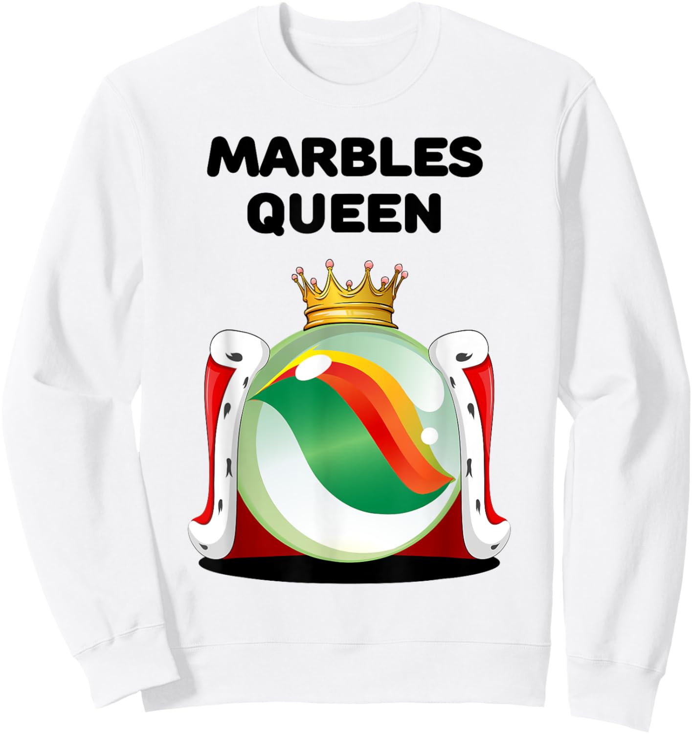 Marbles Queen | Girls Marbles | Marbles Sweatshirt - Sweatshirt | White