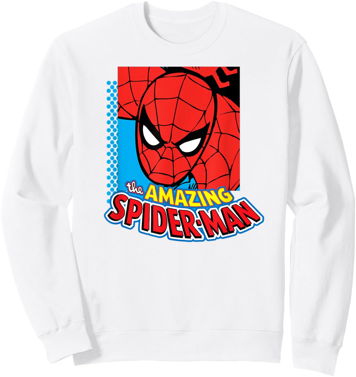 Amazon Essentials Men's MARVEL THE AMAZING SPIDER-MAN LOGO PORTRAIT , White, Small Sweatshirt - Sweatshirt | White