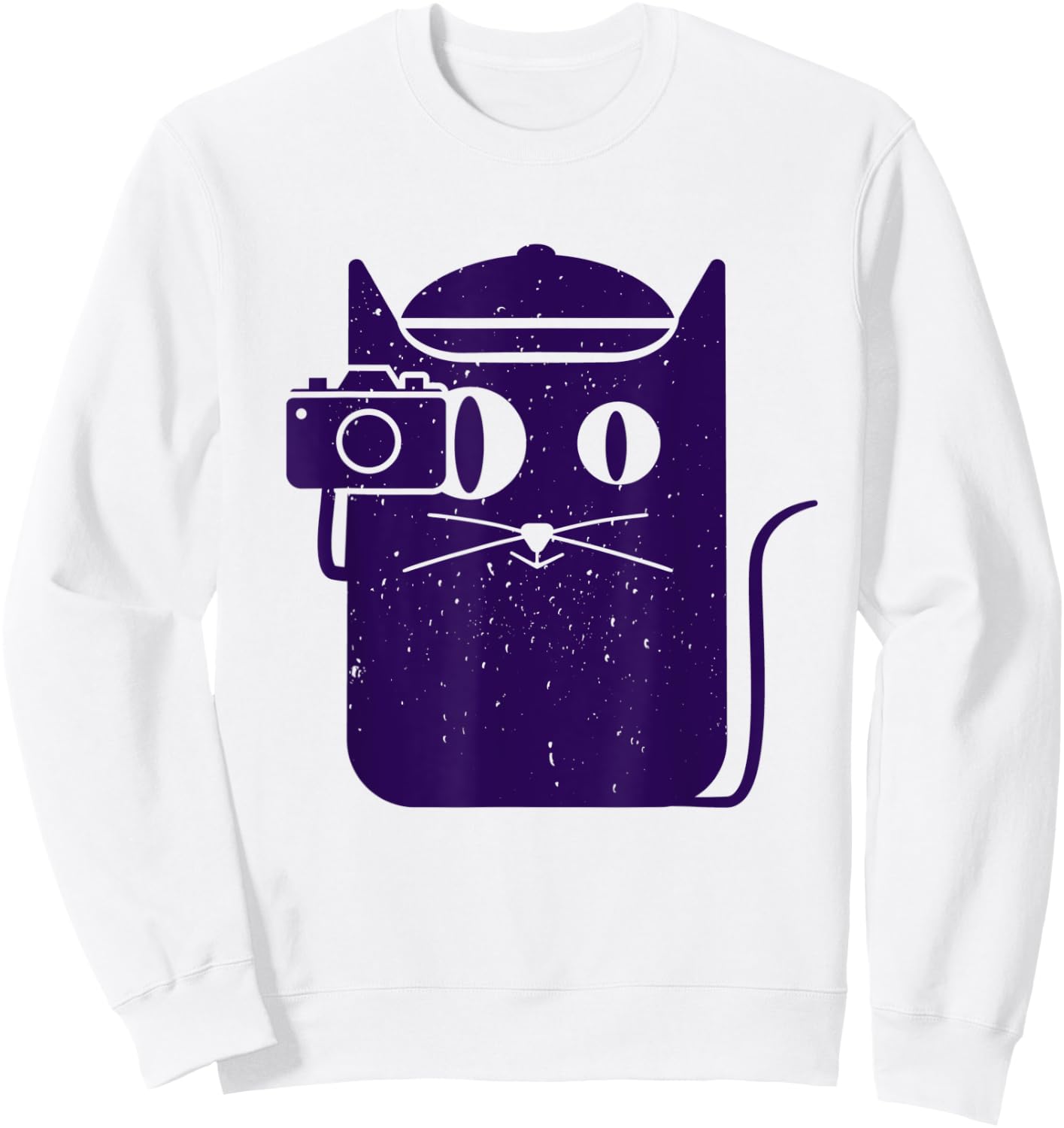 Camera Cat Funny Cute Kawaii Photography Photographer Men Women Kids Sweatshirt - Sweatshirt | White