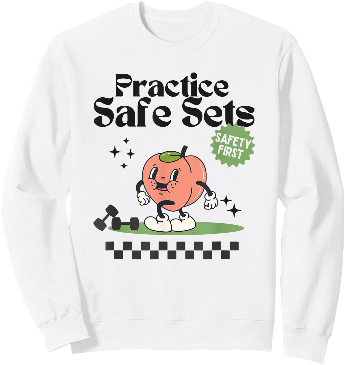 Practice Safe Set Funny Gym Weightlifting Cover Sweatshirt - Sweatshirt | White