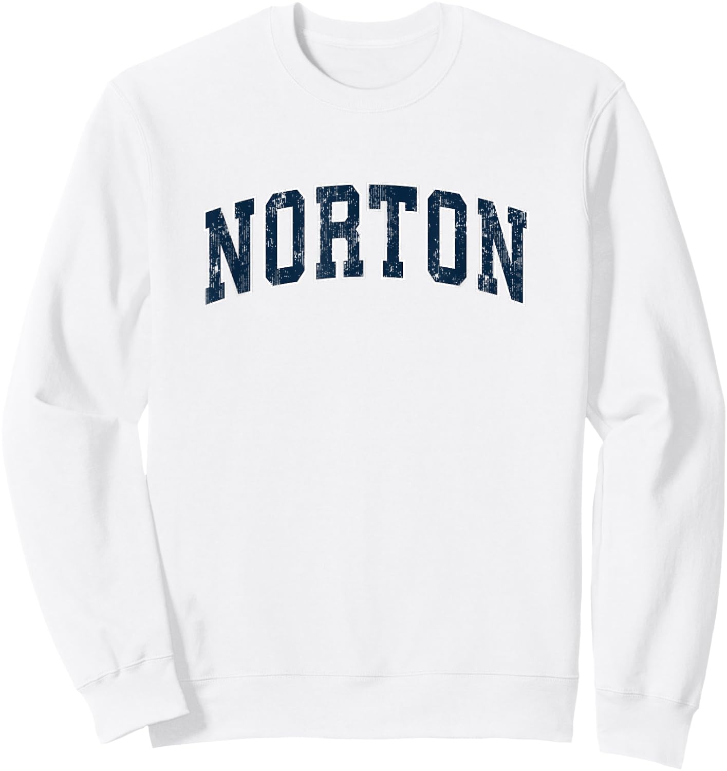 Norton Massachusetts MA Vintage Sports Design Navy Design Sweatshirt - Sweatshirt | White