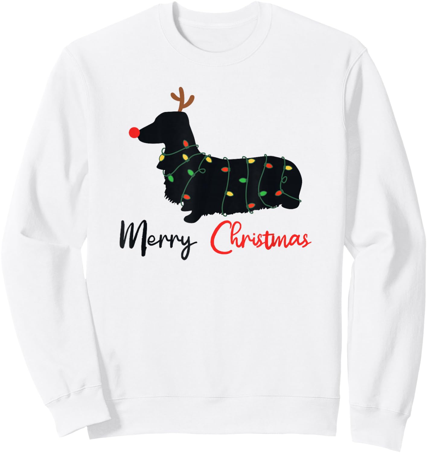 Dachshund Merry Christmas Winter Dogs Christmas Sweatshirt - Sweatshirt | White