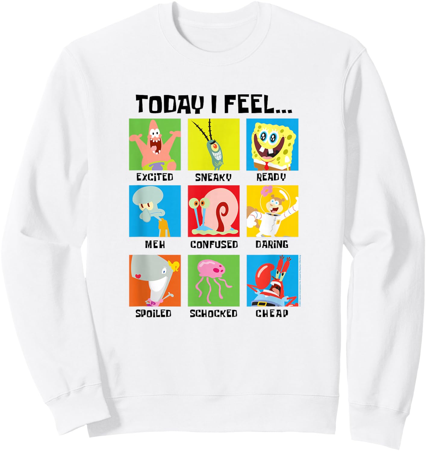 SpongeBob SquarePants Today I Feel… Character Panel Moods Sweatshirt - Sweatshirt | White